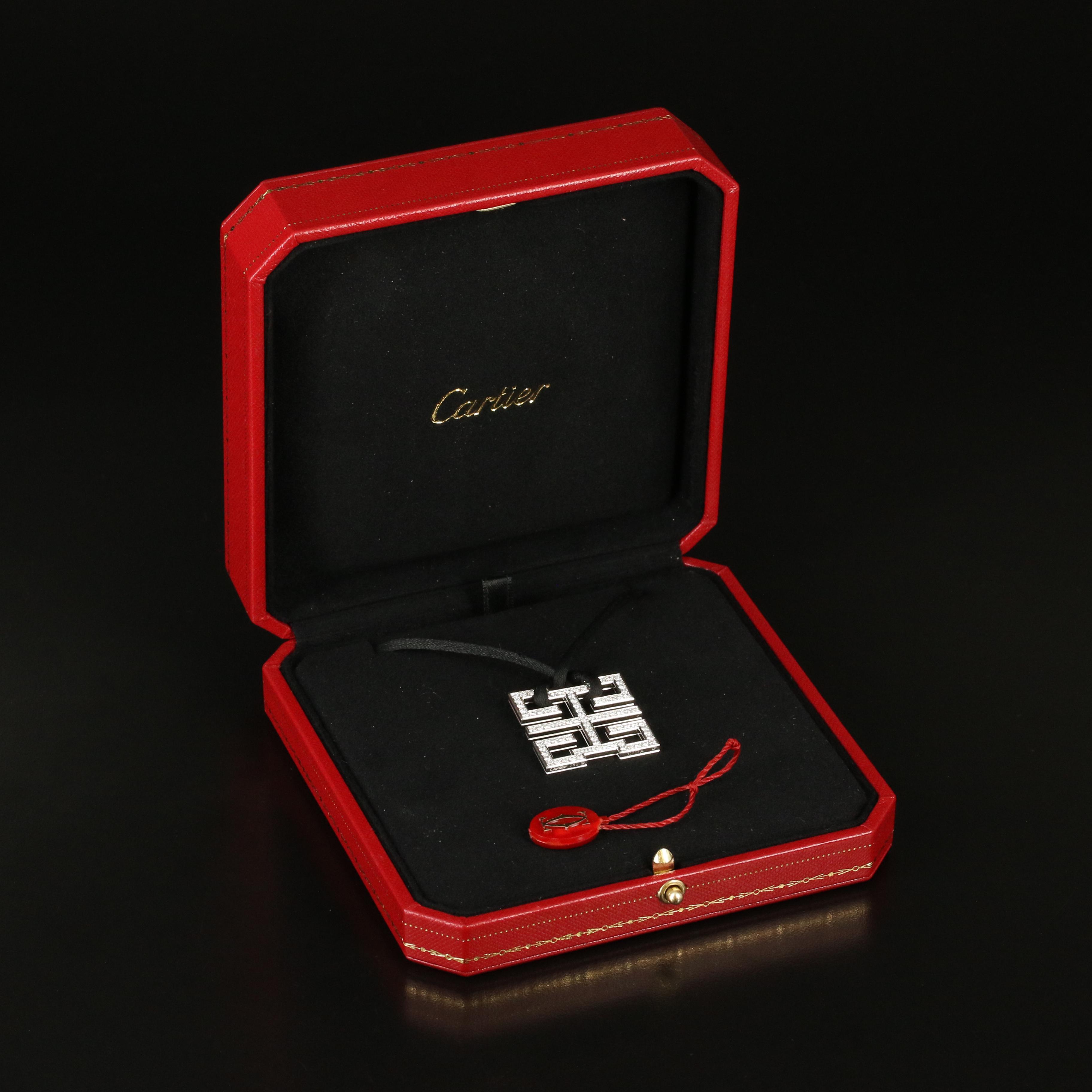 Cartier "le Baiser du Dragon" 18K 1.80 CTW Diamond Necklace