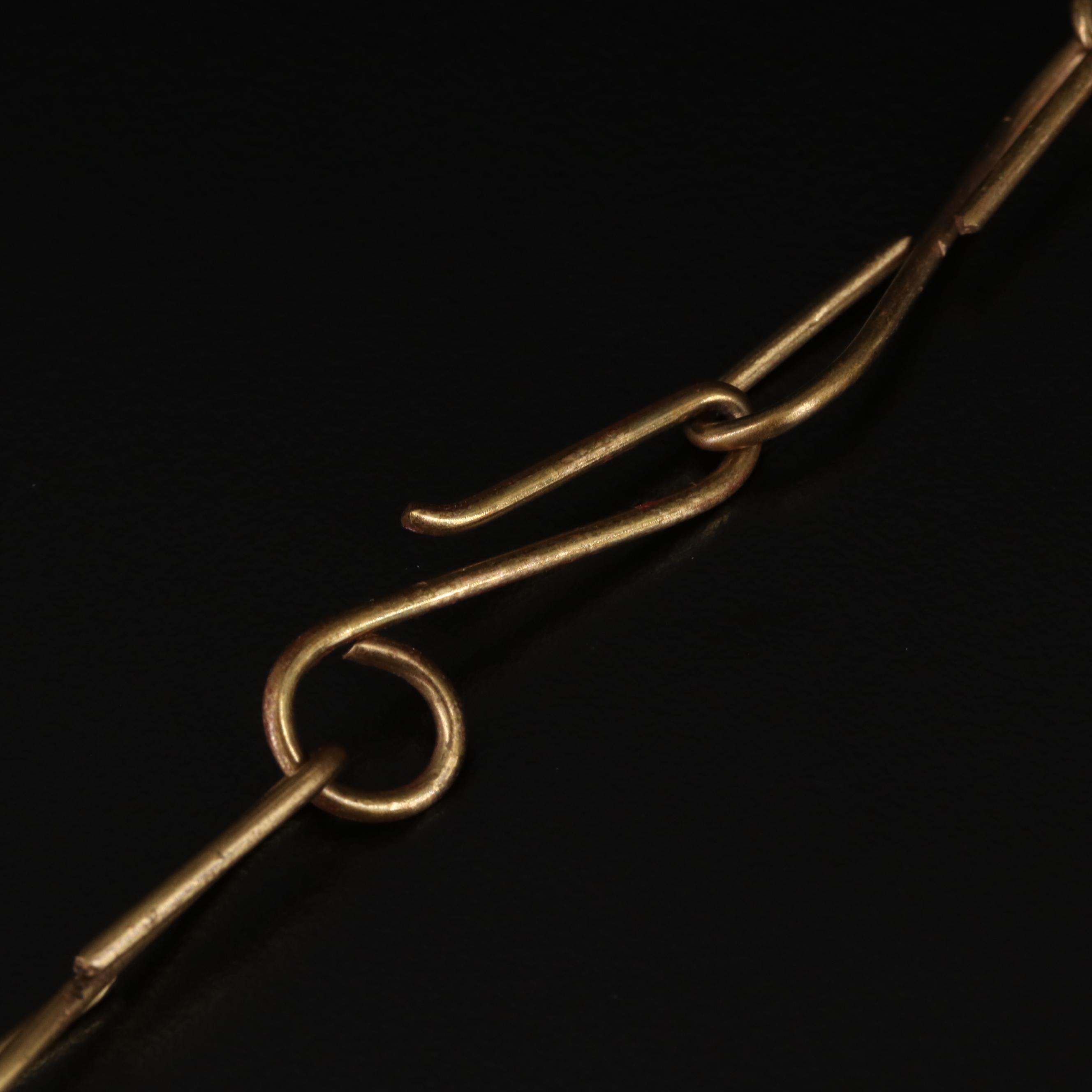 Handmade Tusk Shell and Brass Necklace