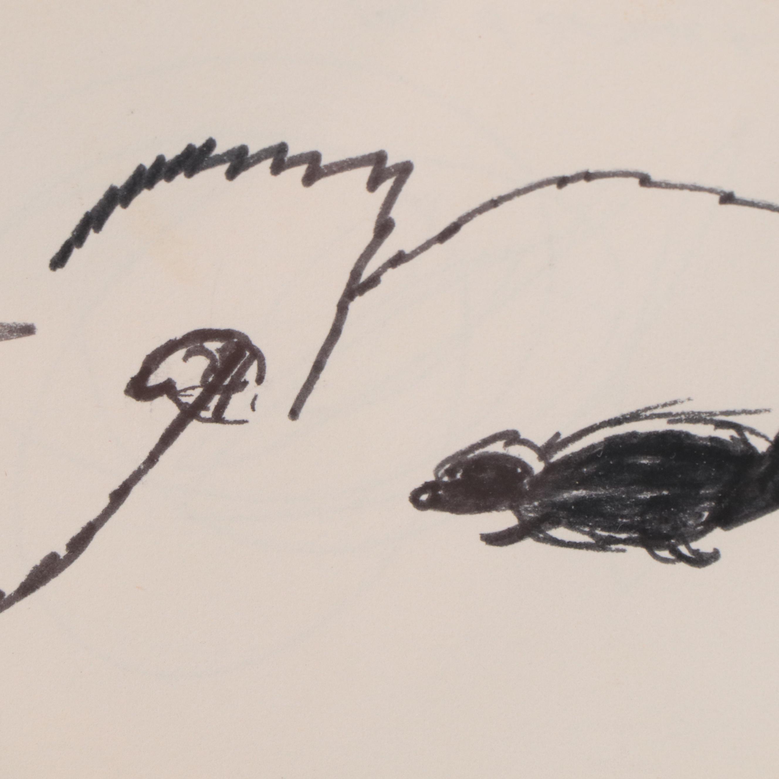 Ink Drawing of Animal, 1966