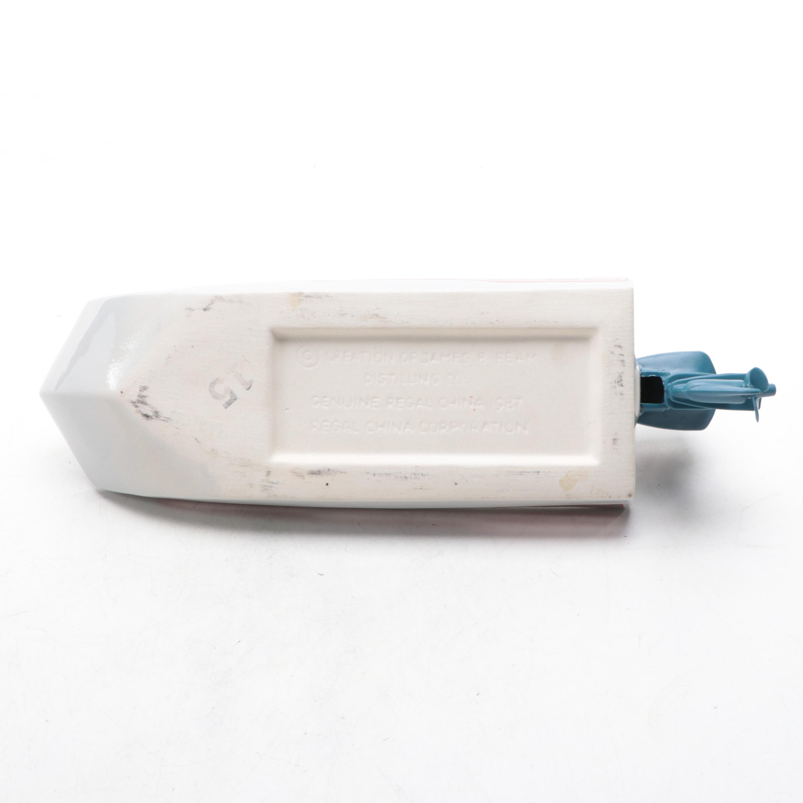 Regal China Jim Beam Bass Boat Ceramic Decanter