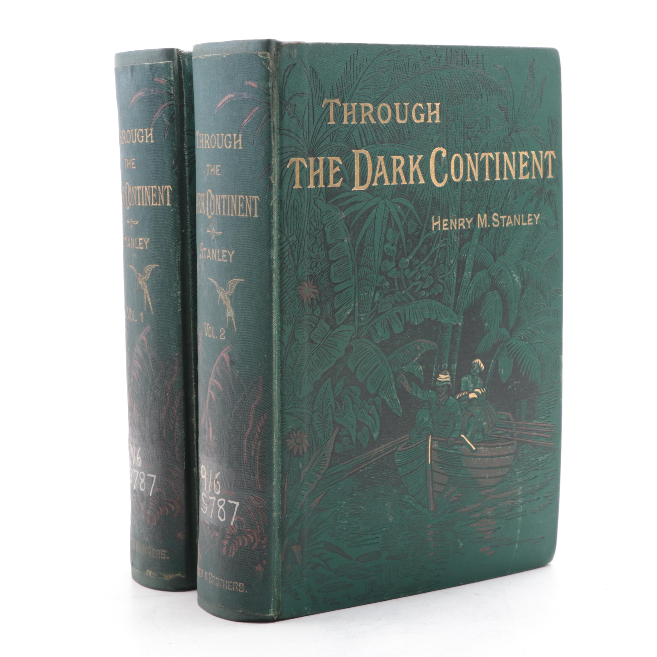 Illustrated "Through the Dark Continent" Two-Volume Set by Henry Stanley, 1879