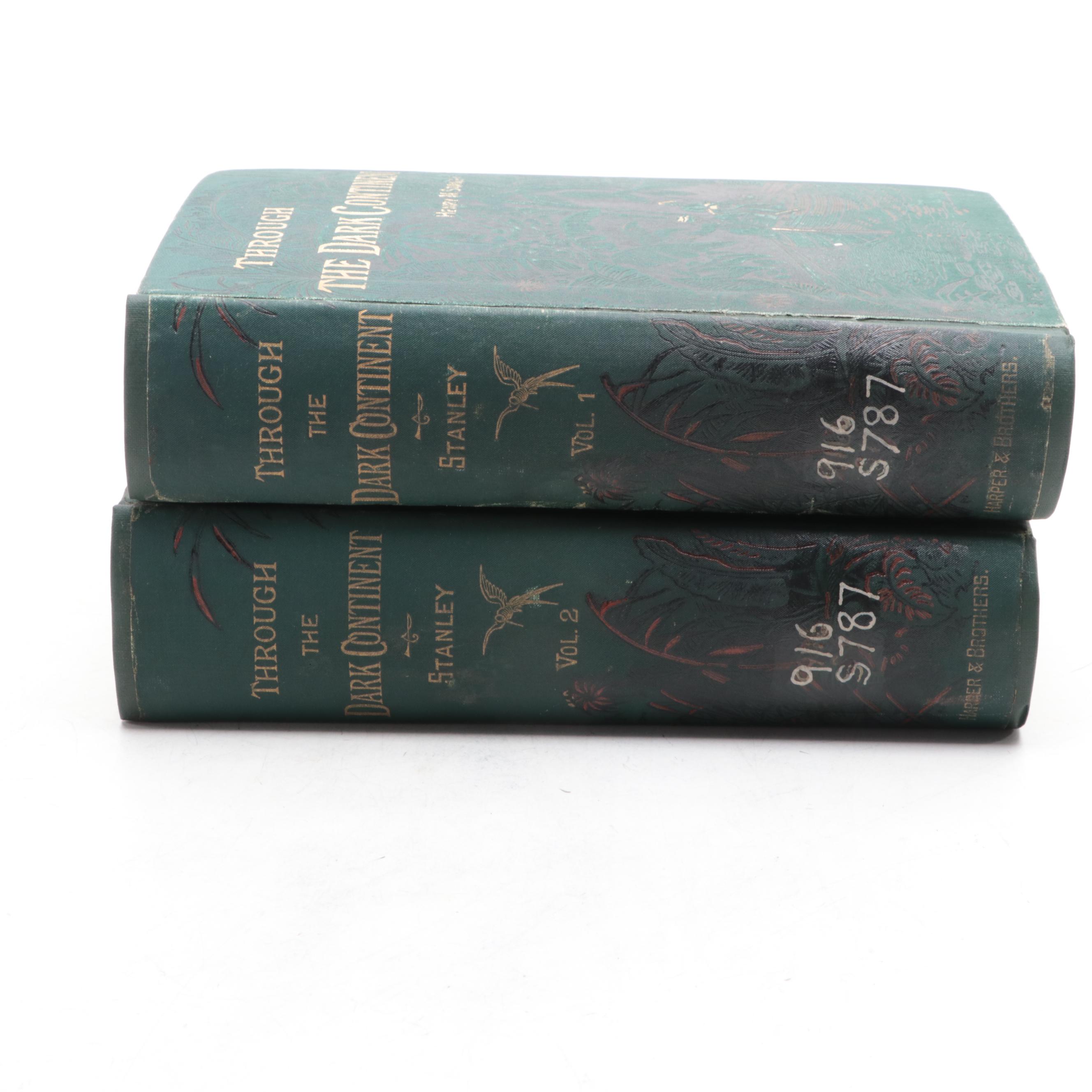 Illustrated "Through the Dark Continent" Two-Volume Set by Henry Stanley, 1879
