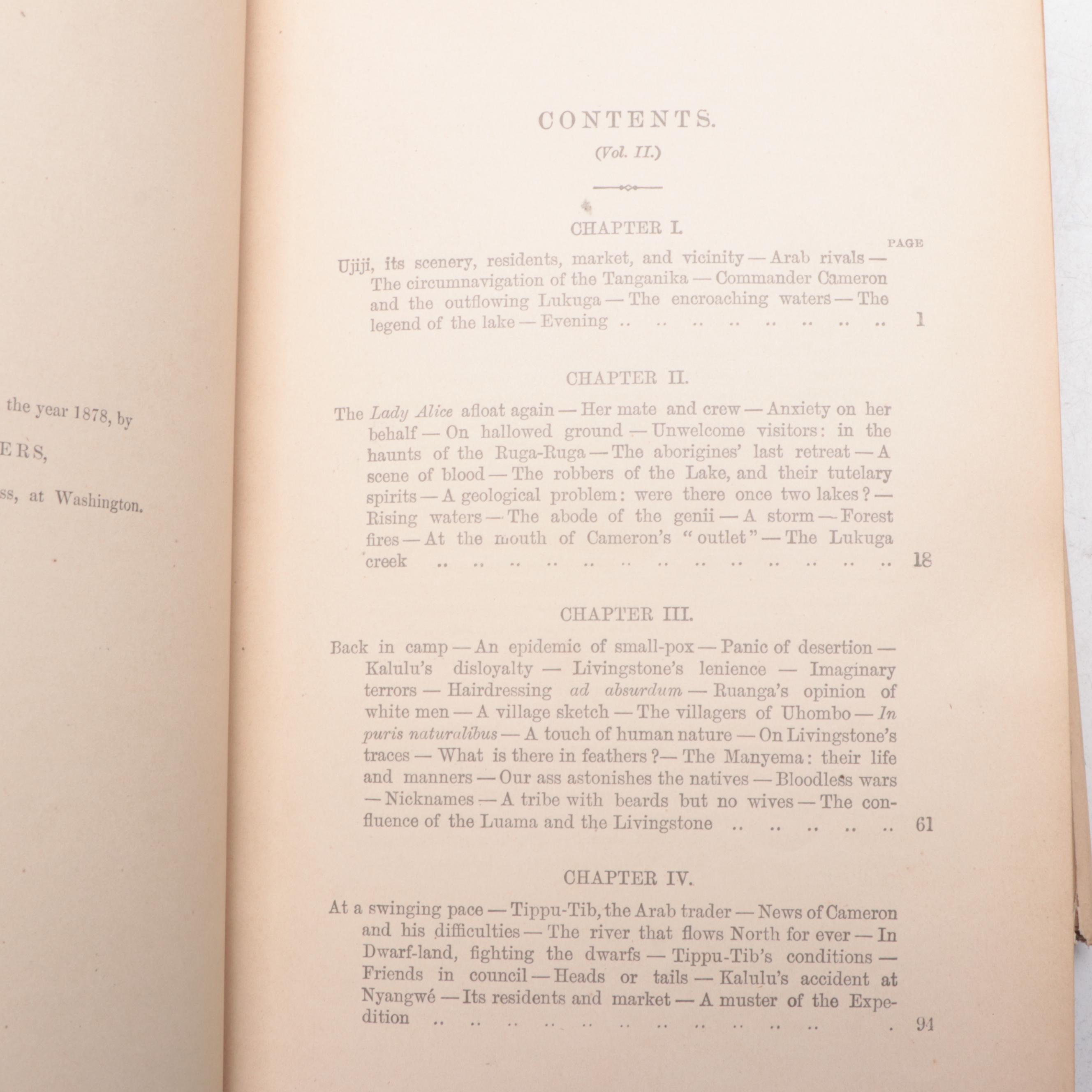 Illustrated "Through the Dark Continent" Two-Volume Set by Henry Stanley, 1879