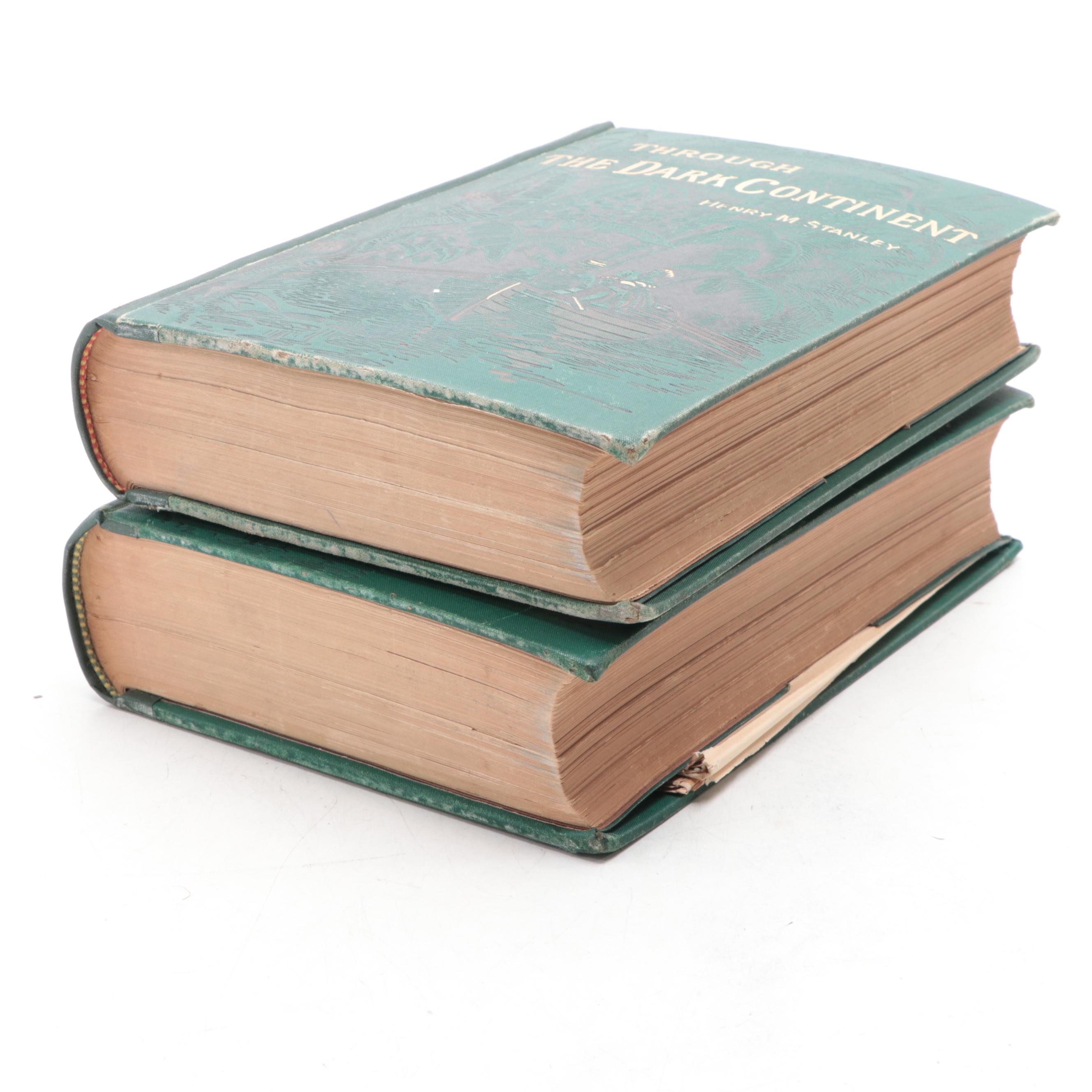 Illustrated "Through the Dark Continent" Two-Volume Set by Henry Stanley, 1879