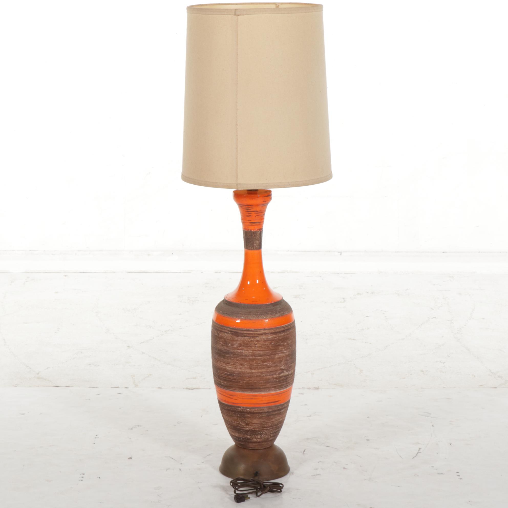 Italian Mid Century Modern Ceramic Bowling Pin Table Lamp, 1960s