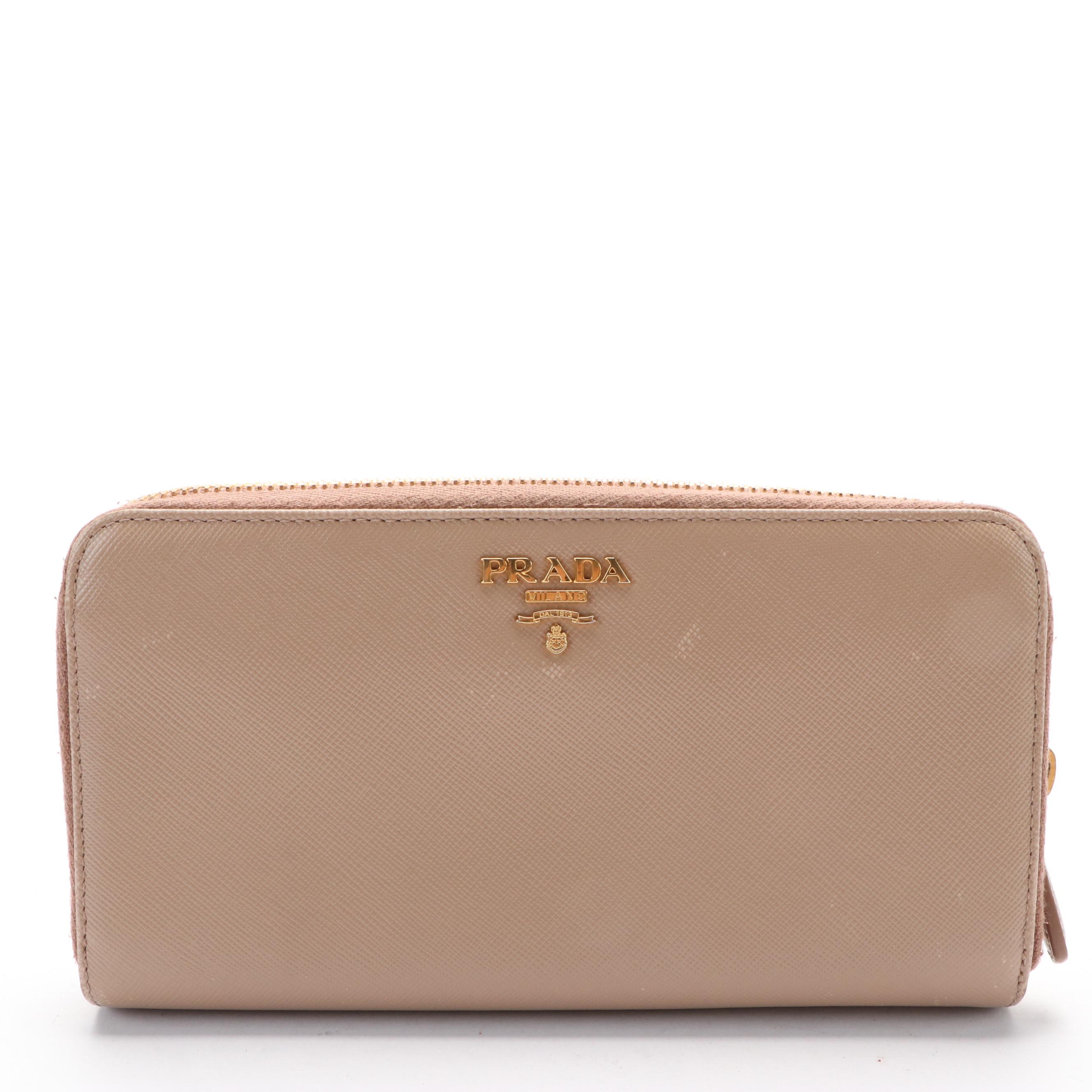 Prada Saffiano Leather Zip-Around Wallet