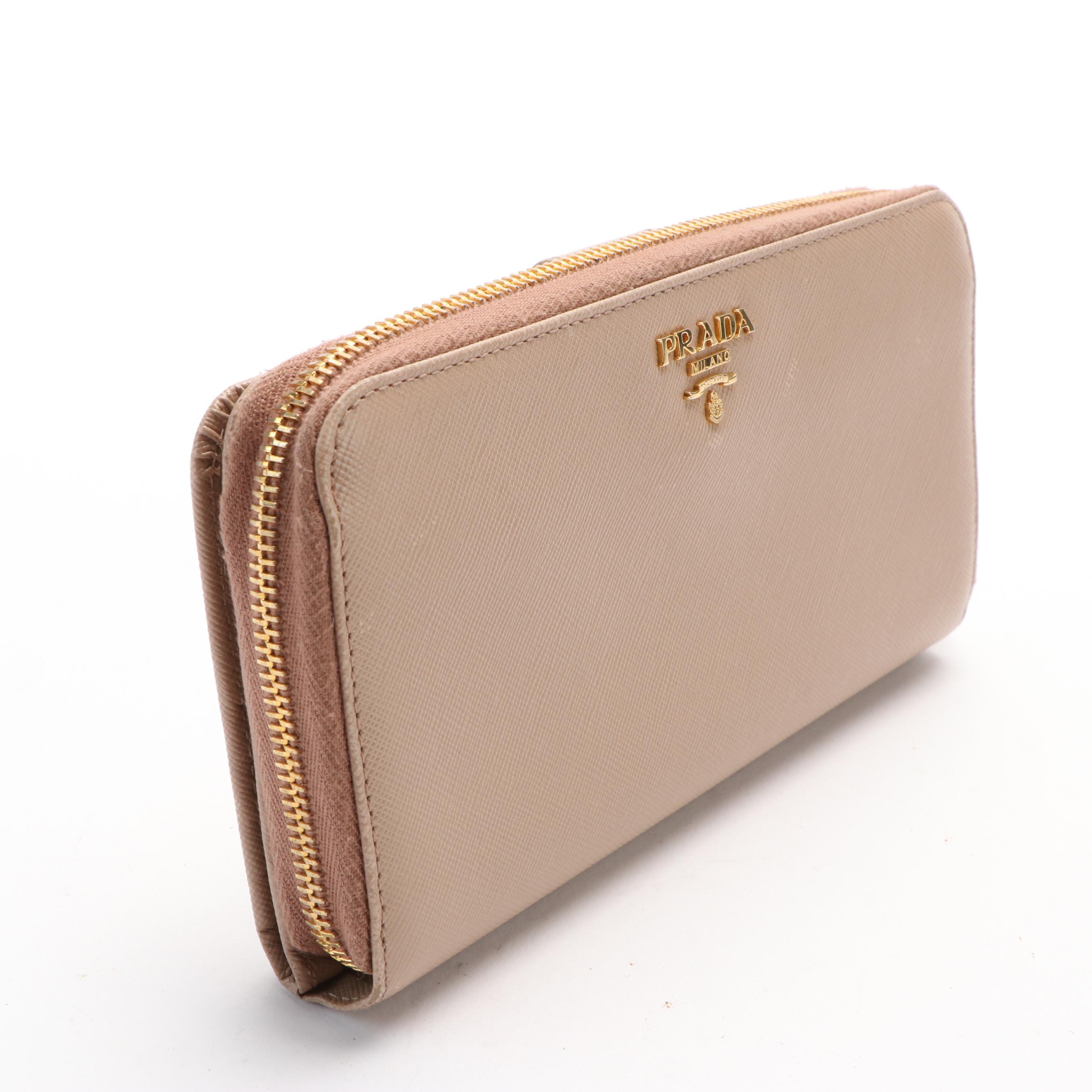 Prada Saffiano Leather Zip-Around Wallet