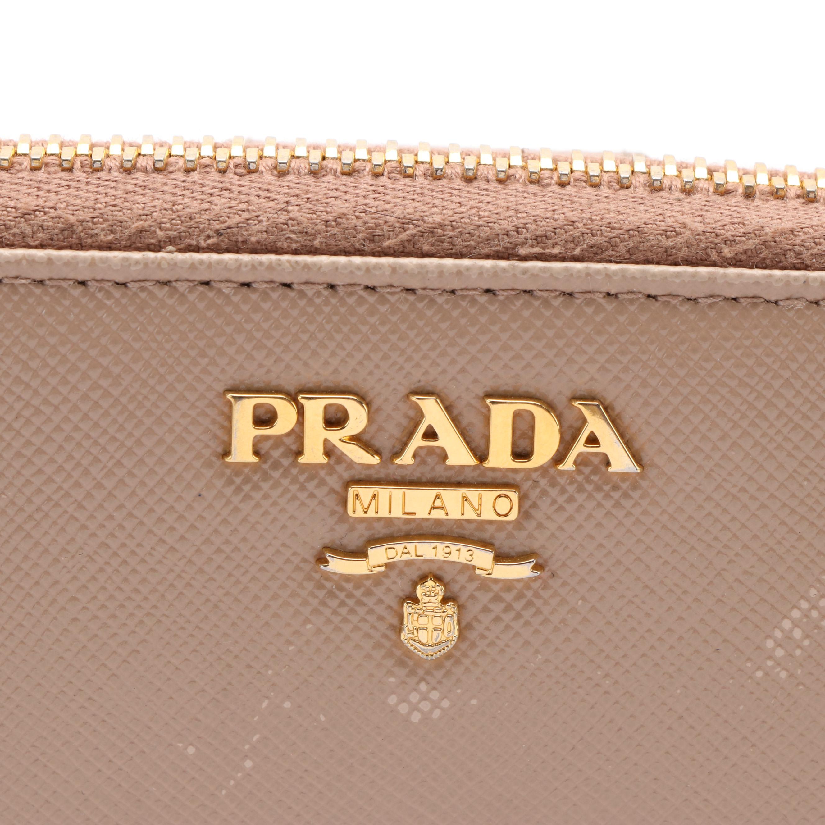 Prada Saffiano Leather Zip-Around Wallet
