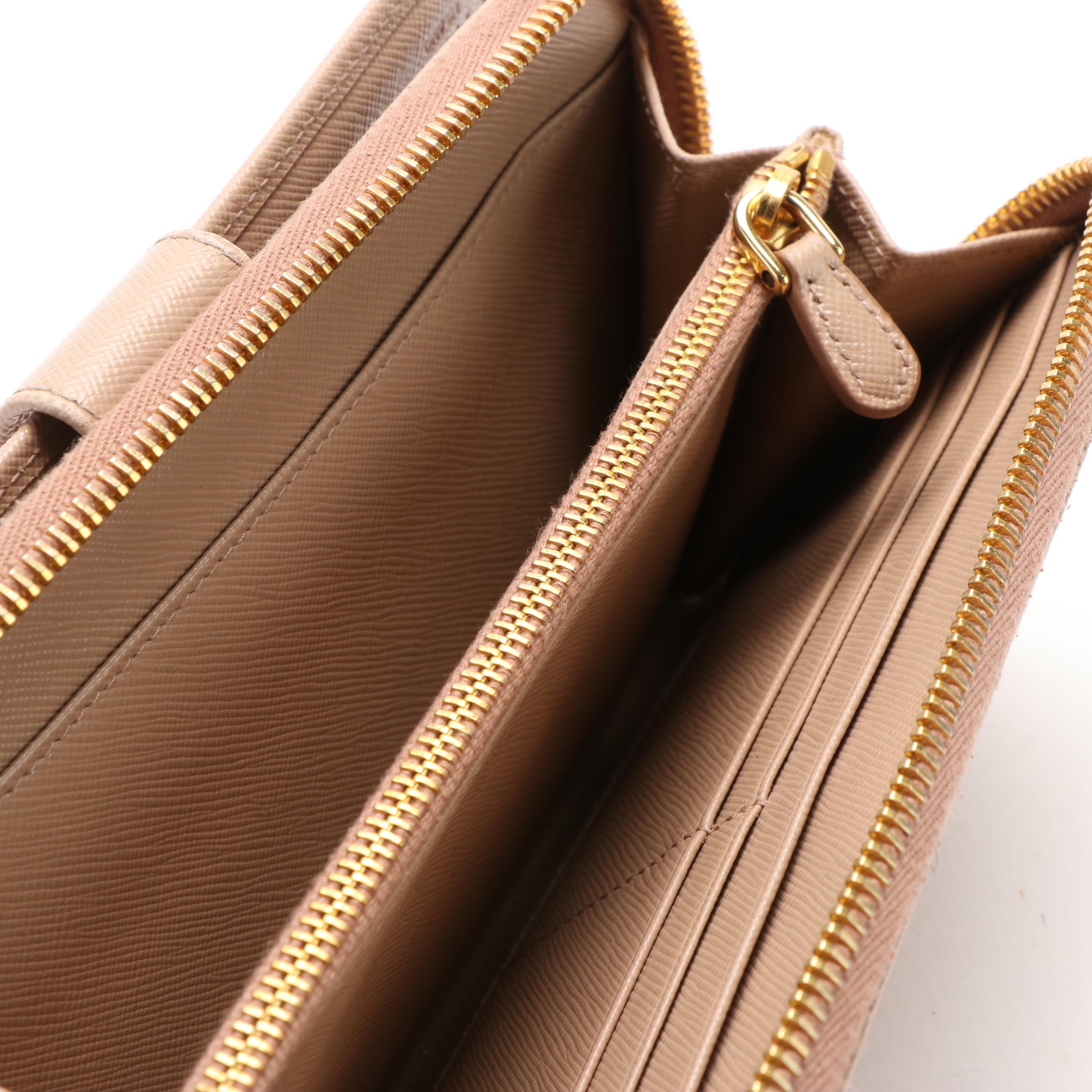 Prada Saffiano Leather Zip-Around Wallet