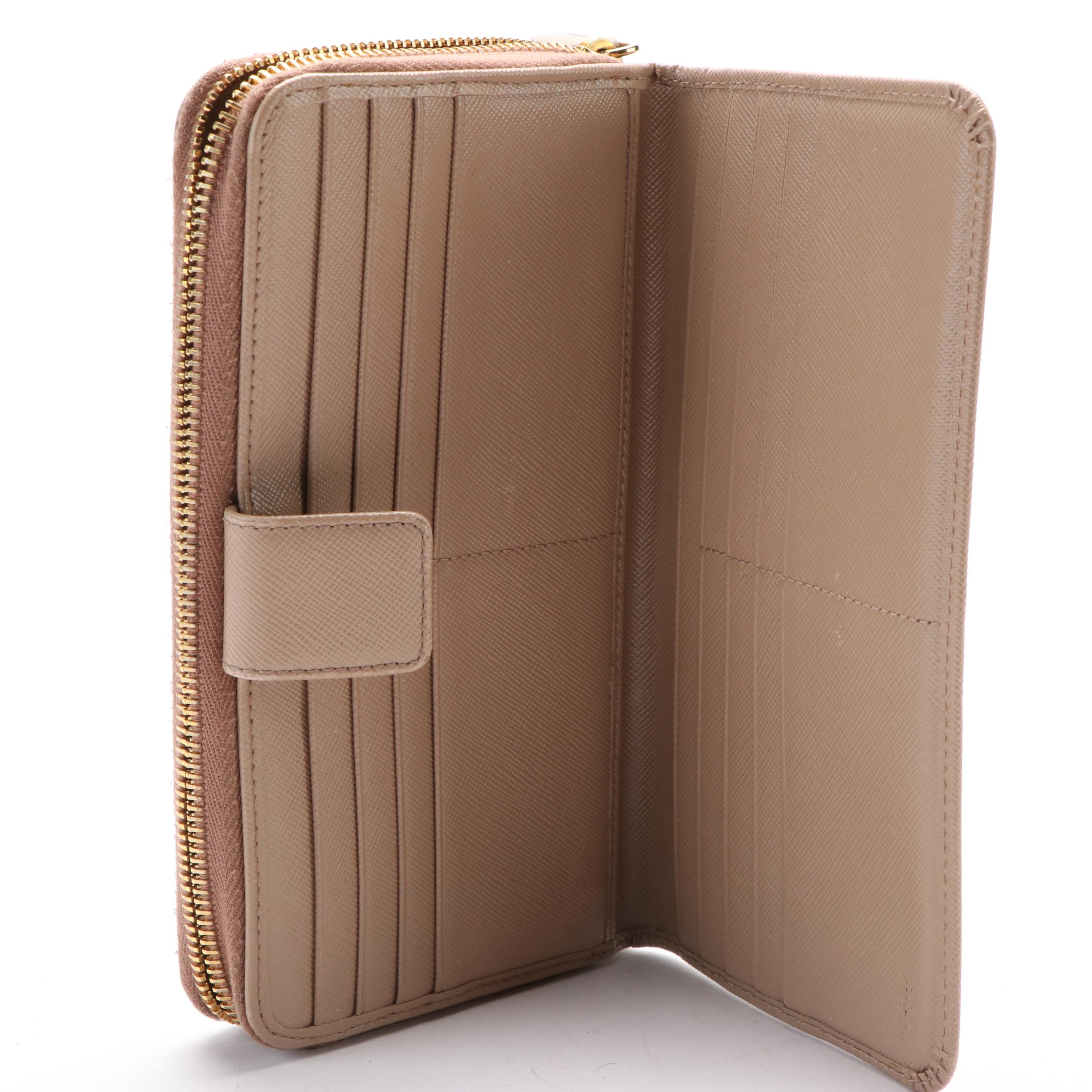 Prada Saffiano Leather Zip-Around Wallet