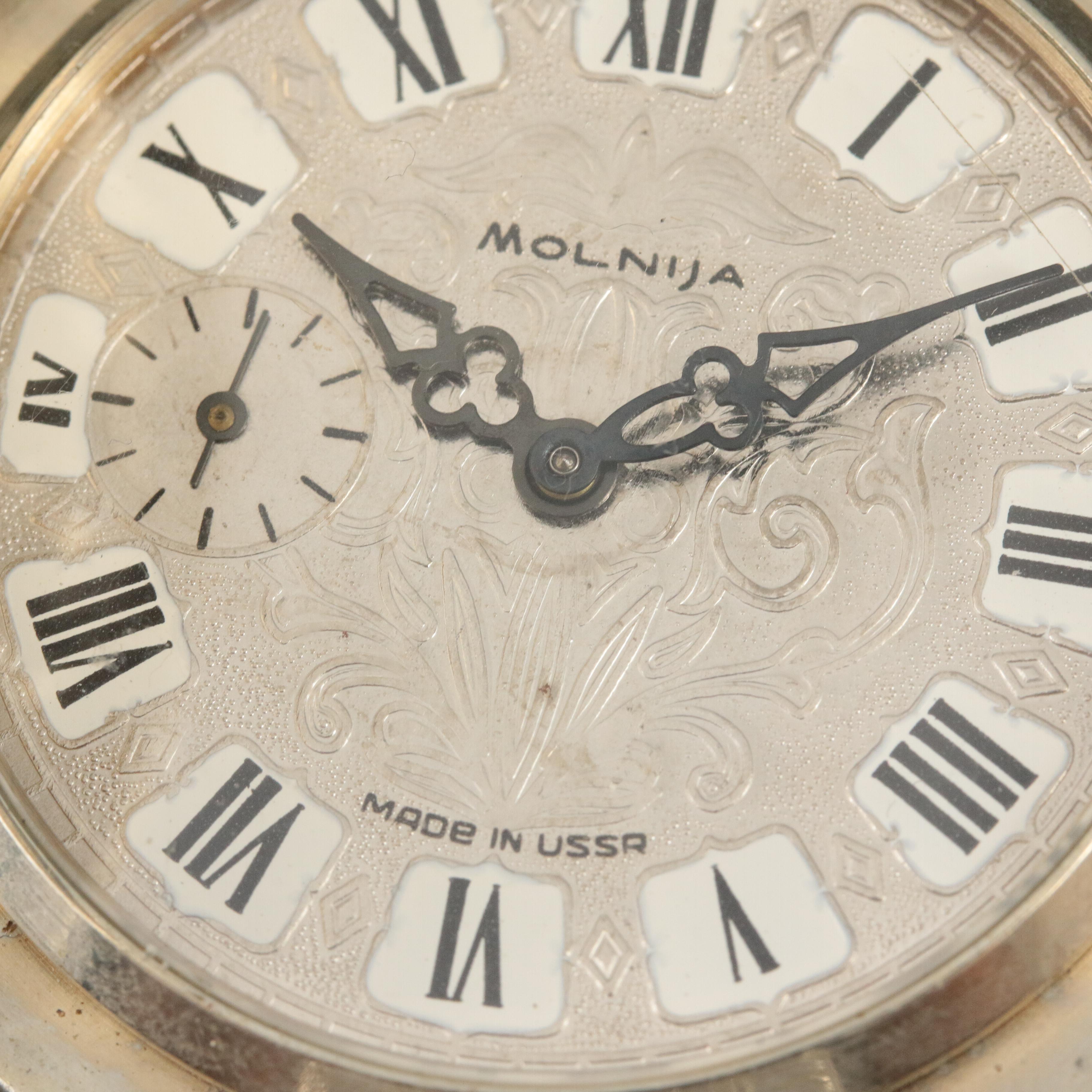 Molnija Russian-Made Pocket Watch and Swiss Gallet 30 Minute Stop Watch