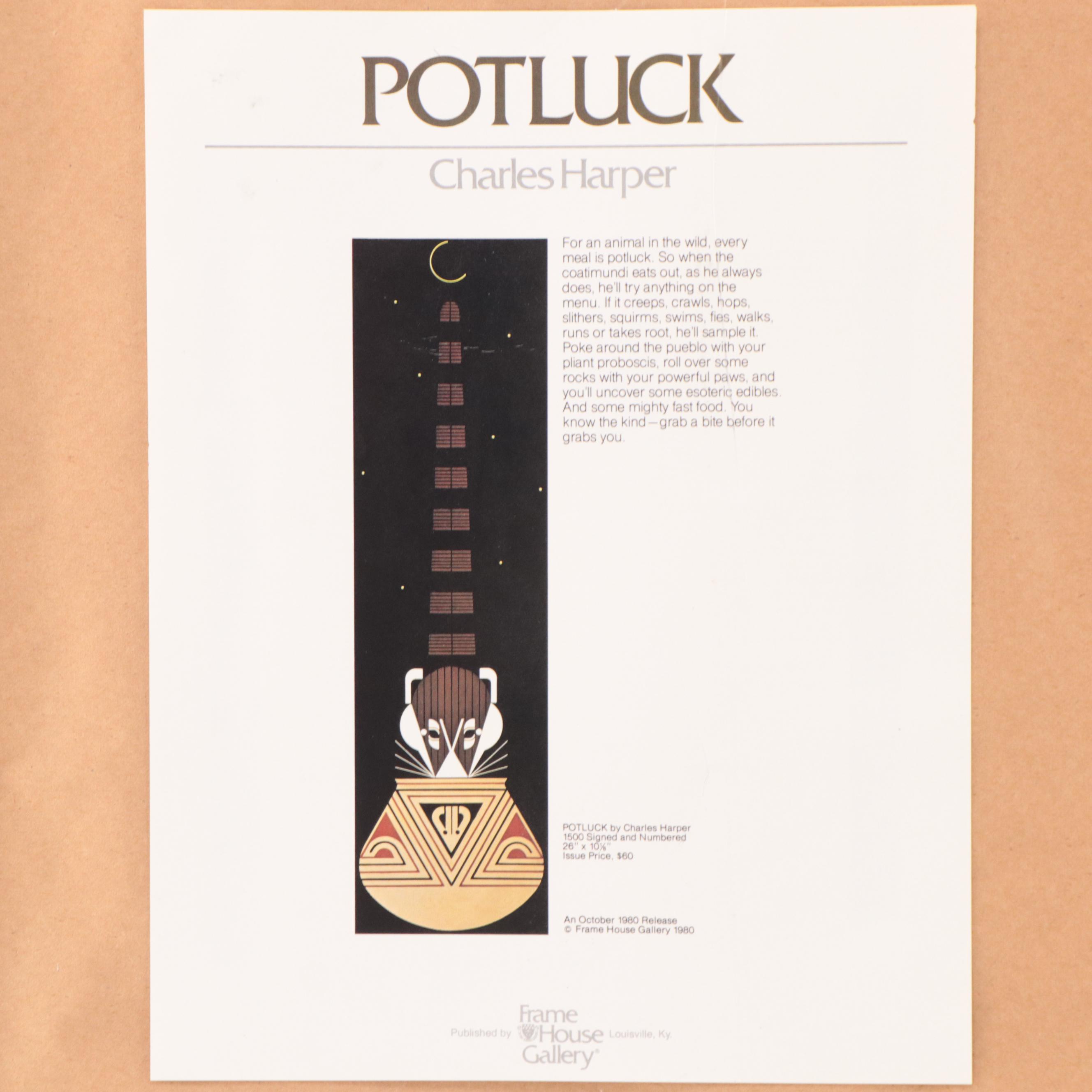Charley Harper Serigraph "Potluck"