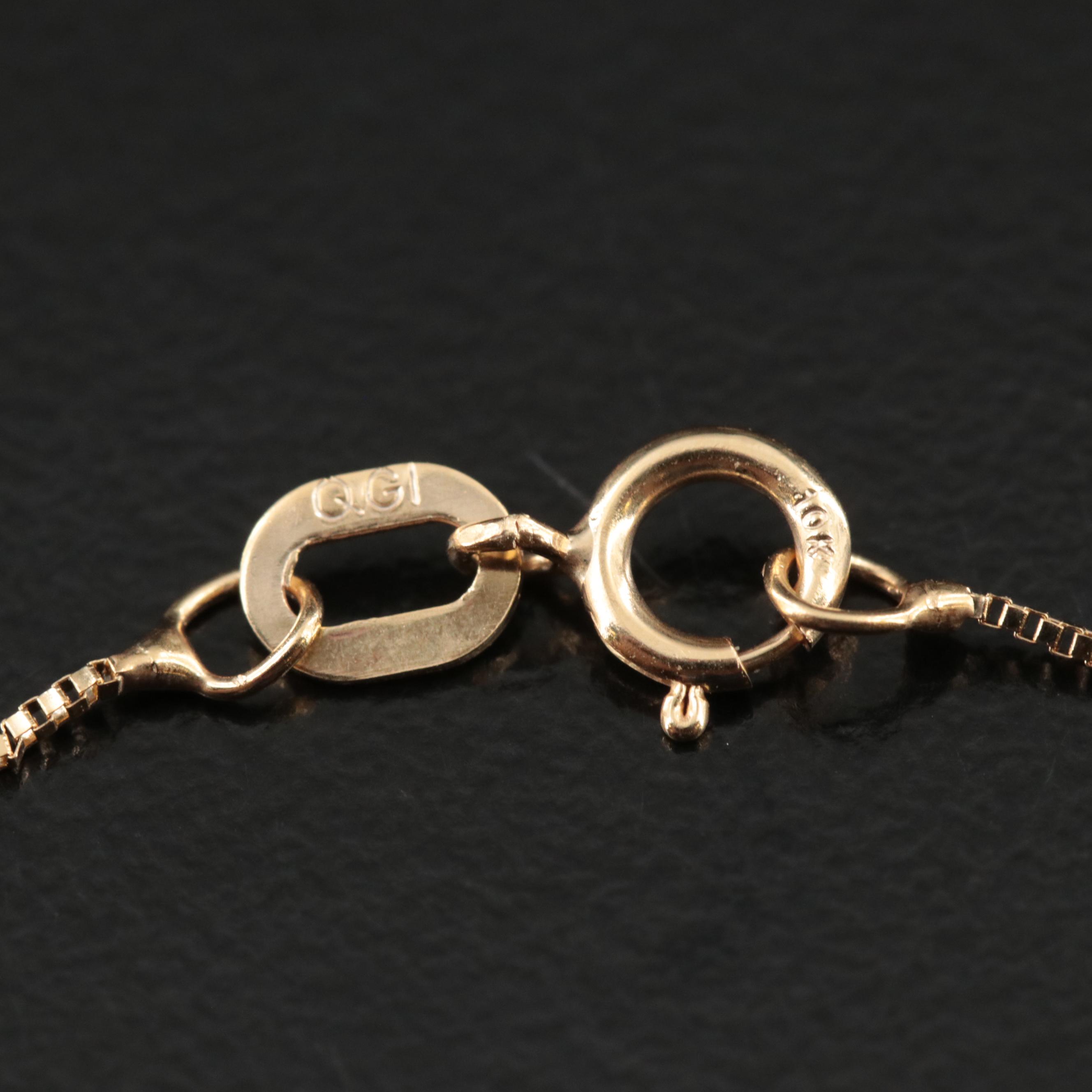 14K Pearl and Ruby Pendant on 10K Necklace