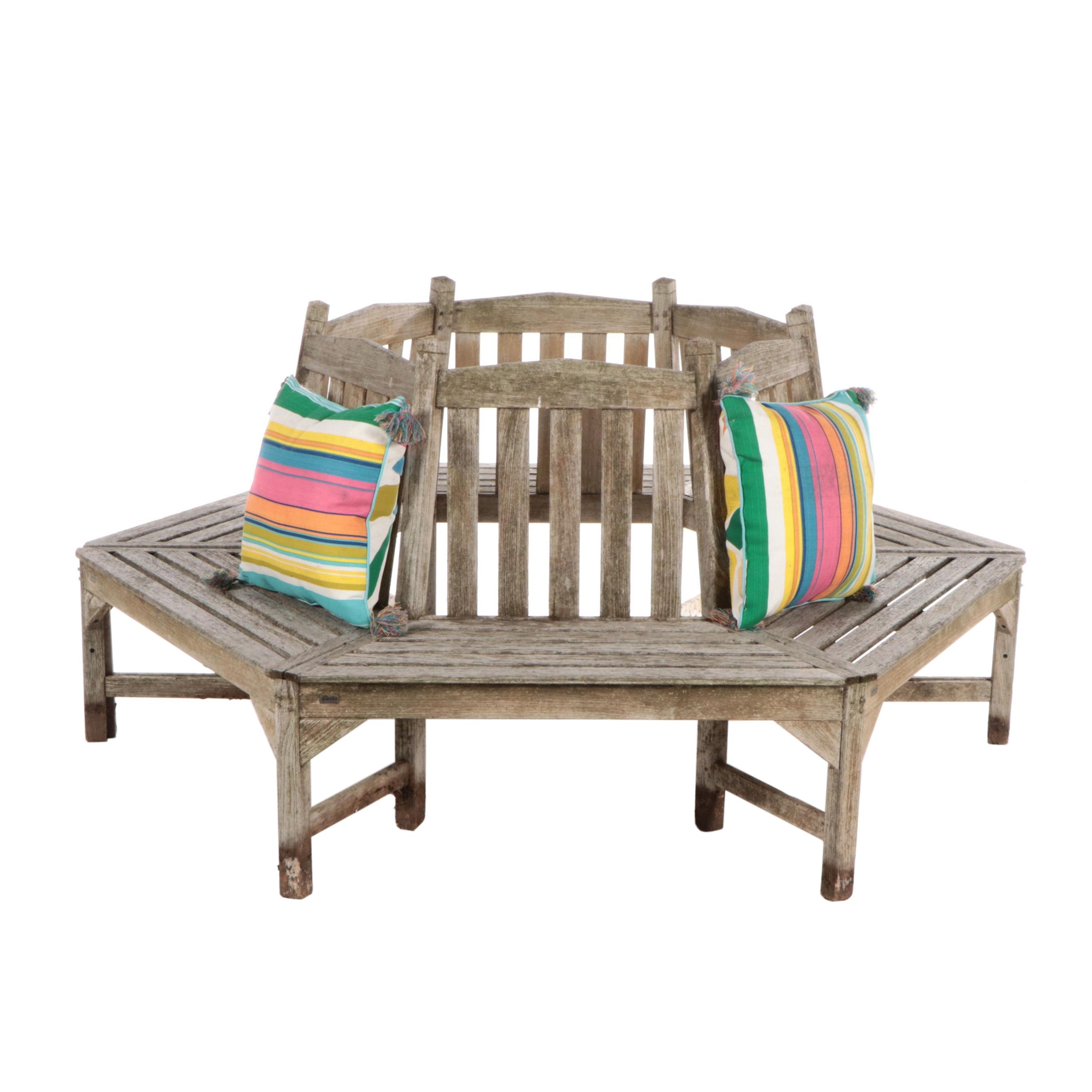 Two-Piece Gloster Slatted Teak Tree-Surround Garden Bench