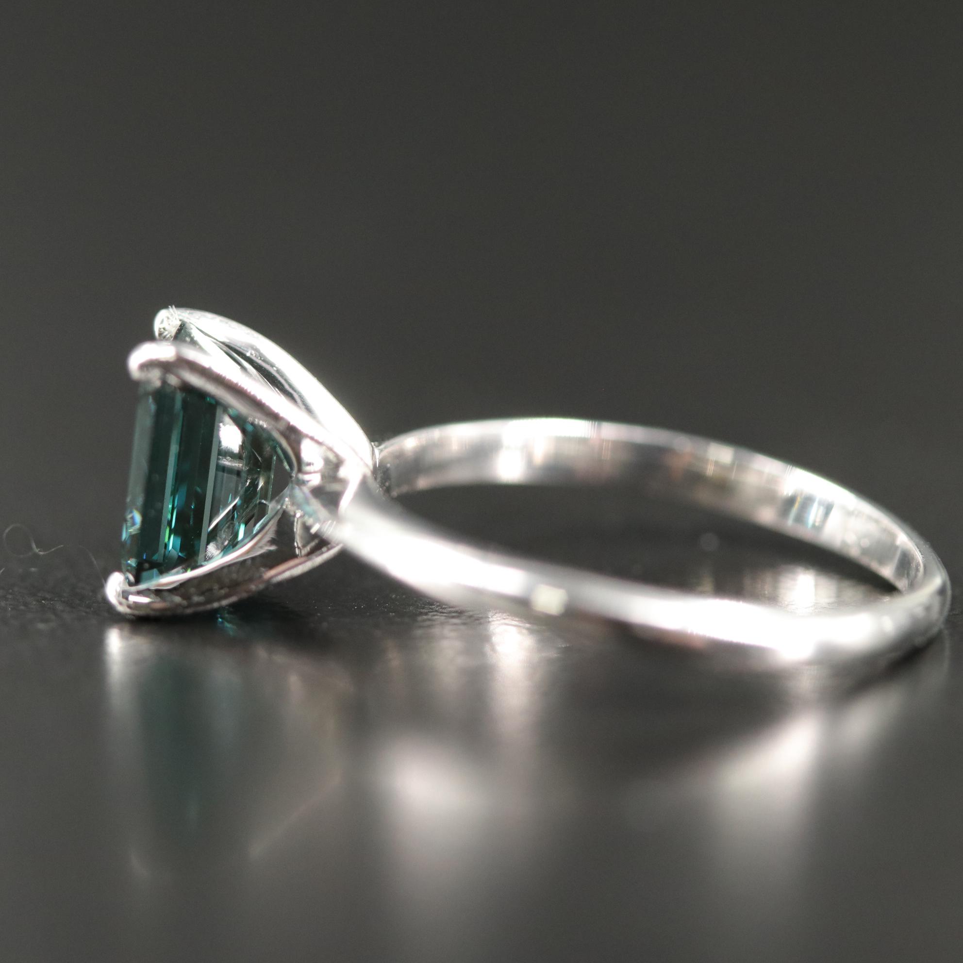 14K 1.89 CT Fancy Deep Blue Diamond Solitaire Ring