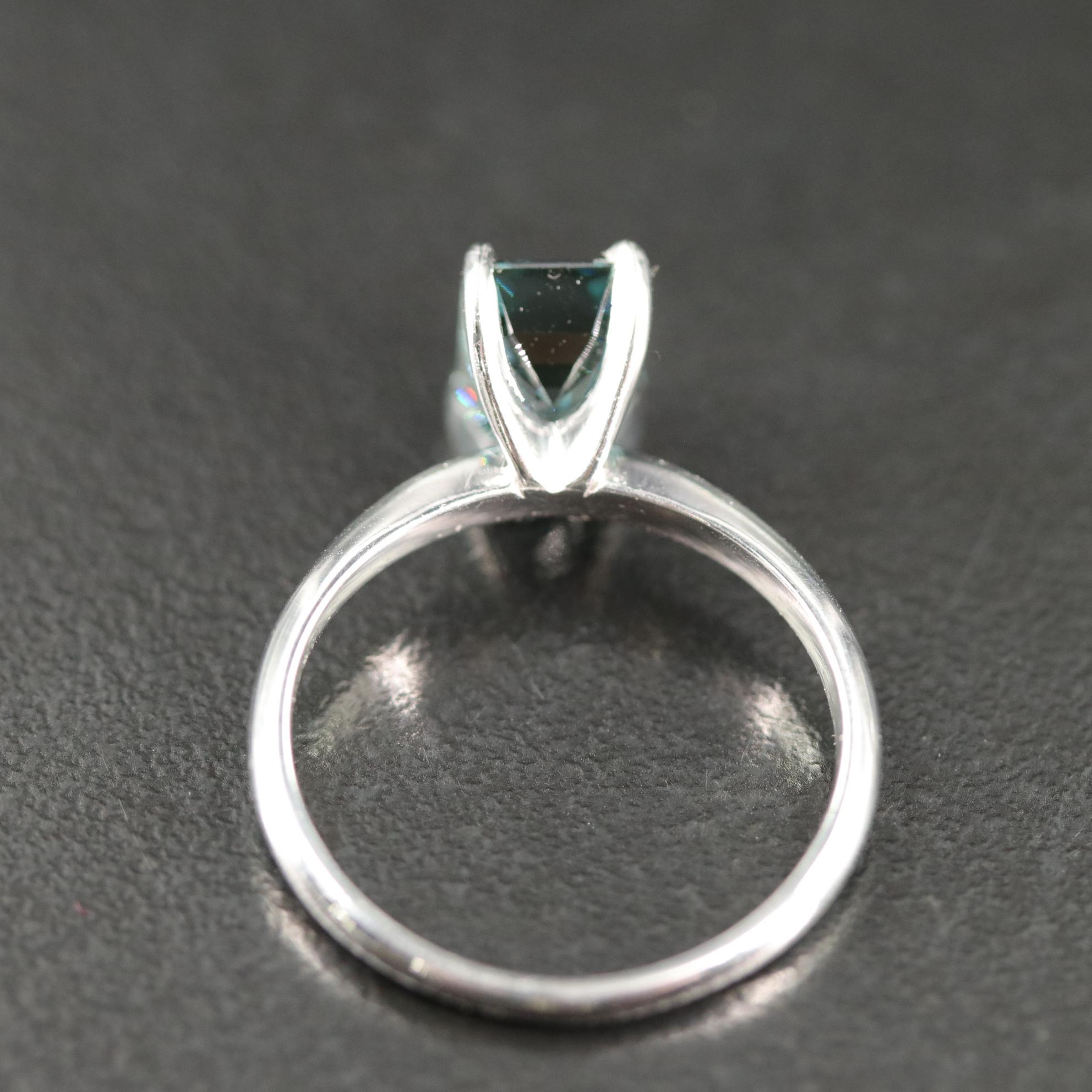 14K 1.89 CT Fancy Deep Blue Diamond Solitaire Ring