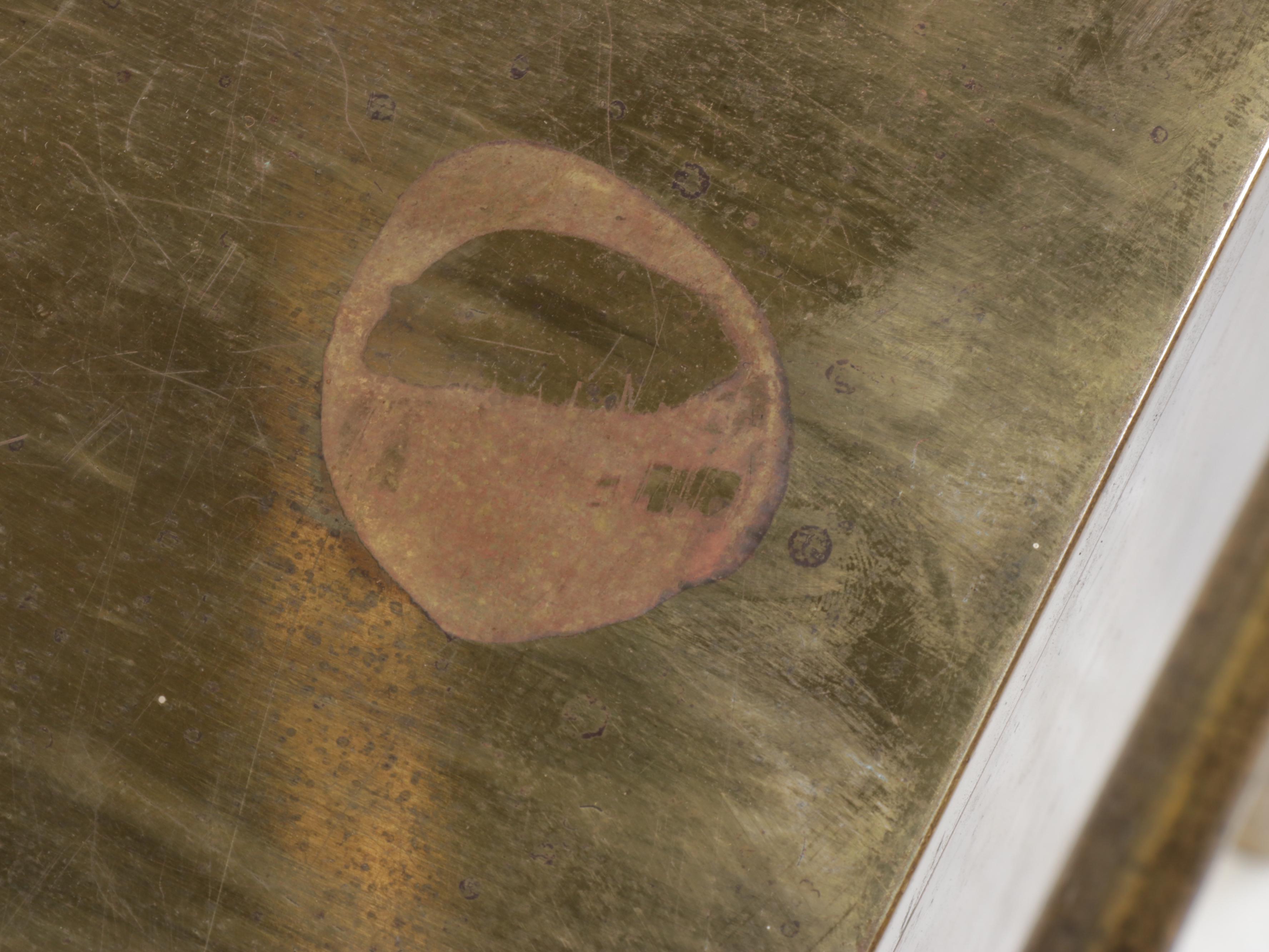 Mastercraft Chinese Style Brass Two-Drawer "Apothecary" Chest-on-Stand, c. 1970