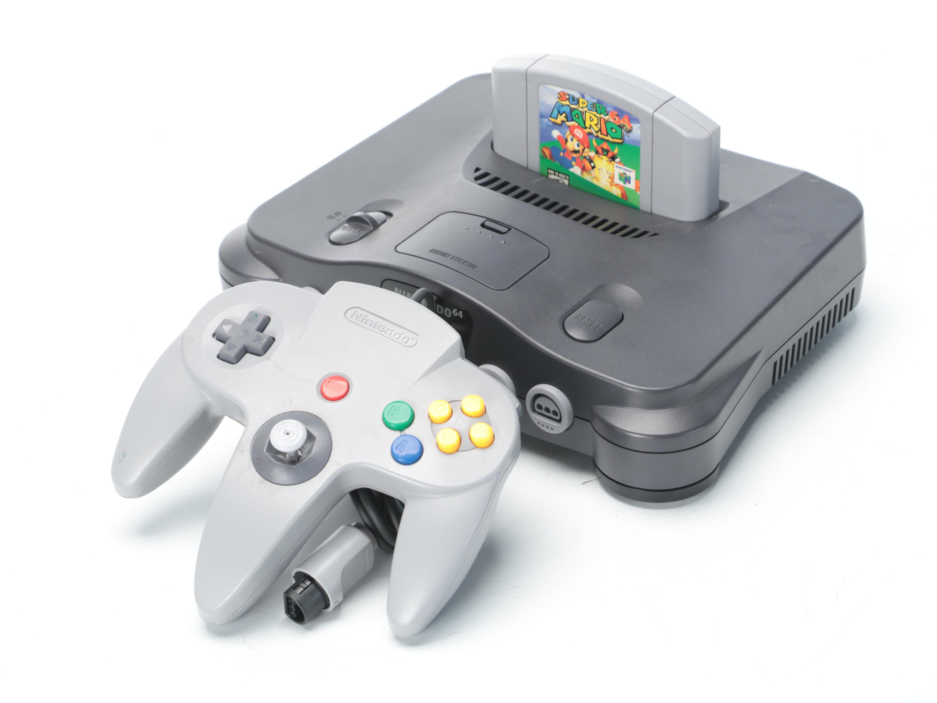 Nintedo 64, Wii, PlayStation, and PlayStation 2 Consoles with "Super Mario 64"