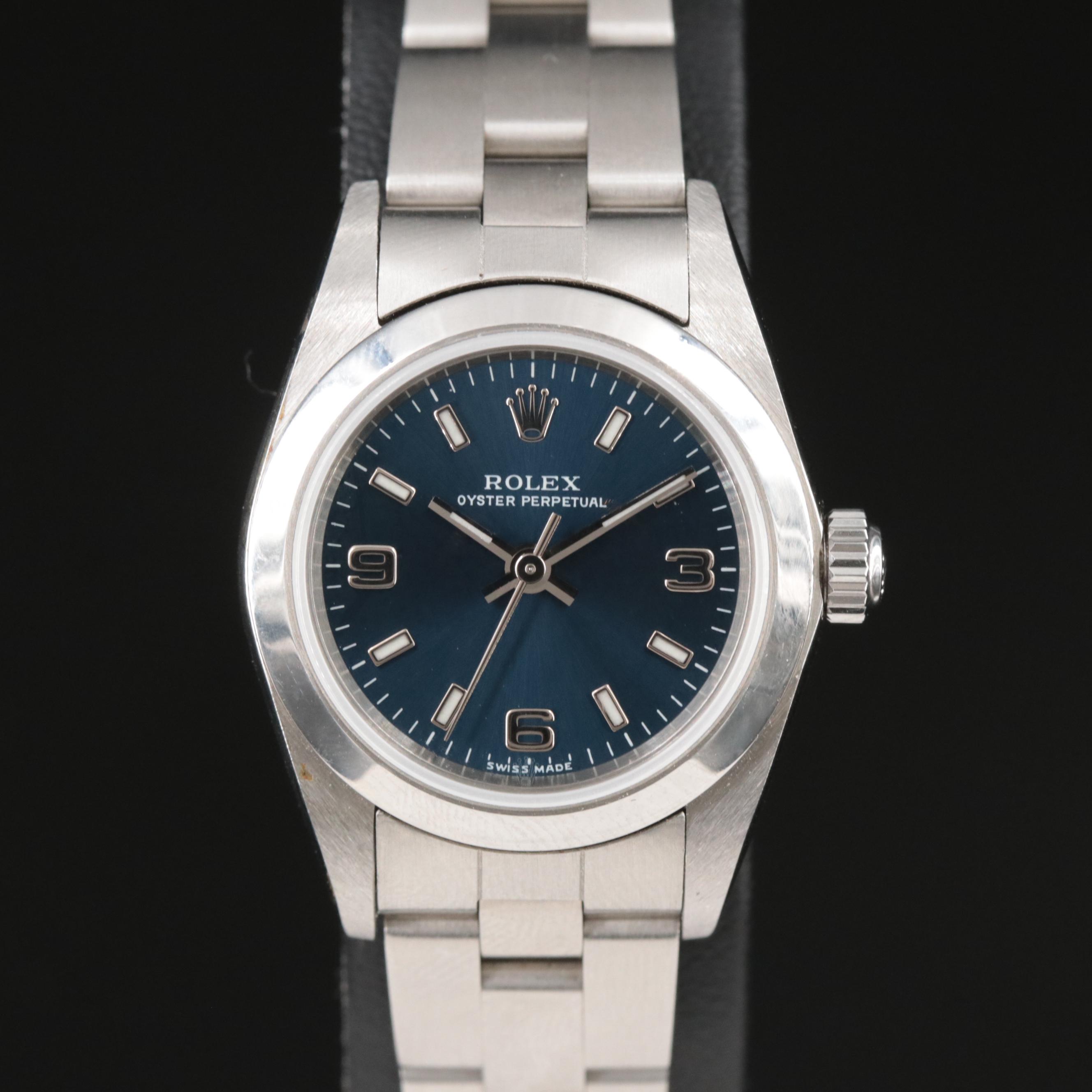 1999 Rolex Oyster Perpetual Blue Dial Watch