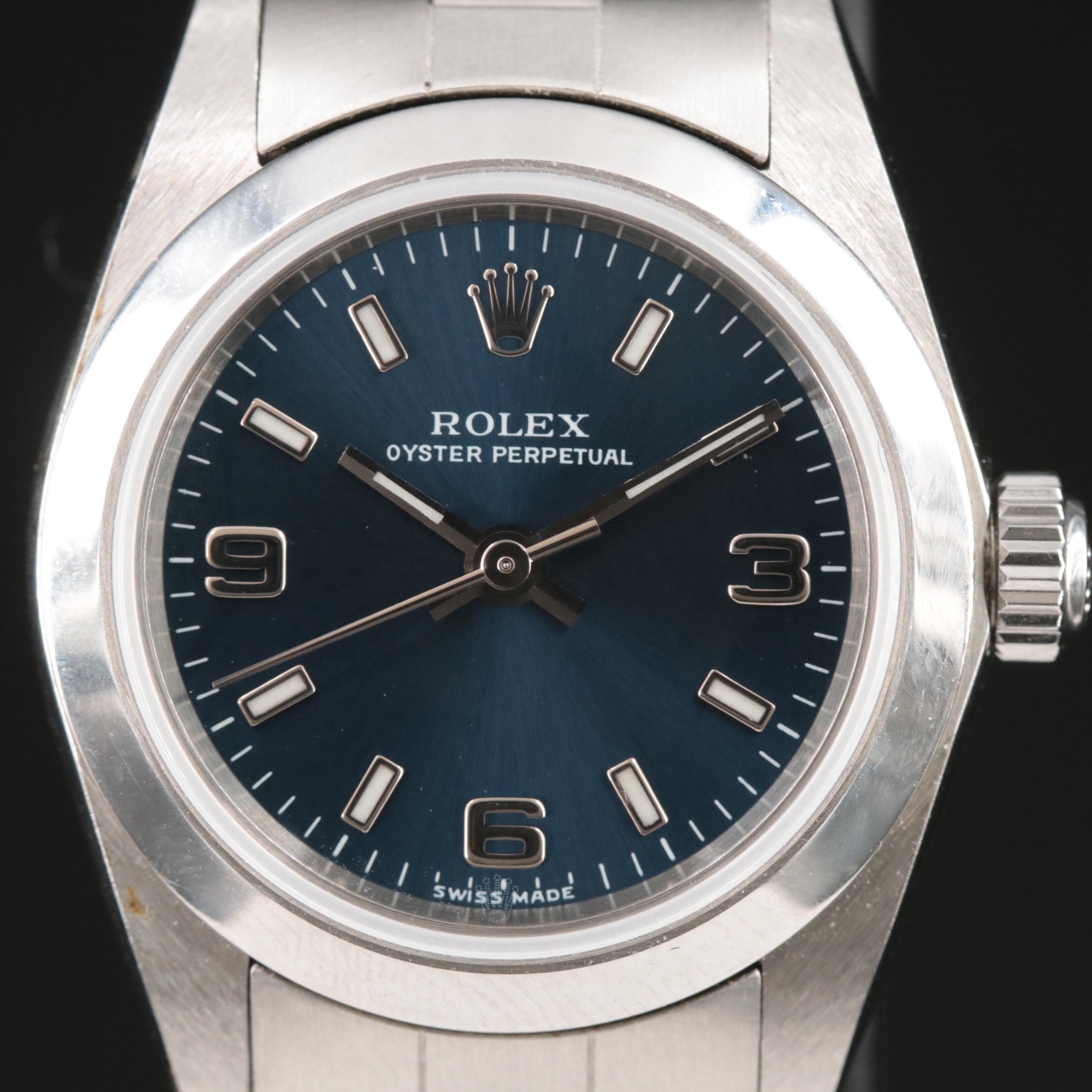 1999 Rolex Oyster Perpetual Blue Dial Watch