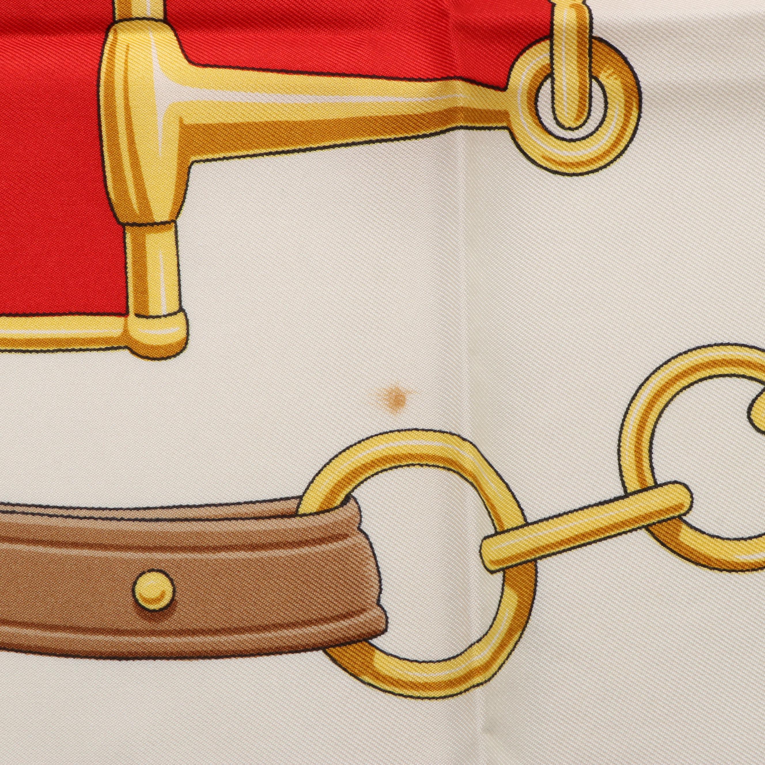 Celine Horsebit Belt Pattern Scarf in Silk Twill