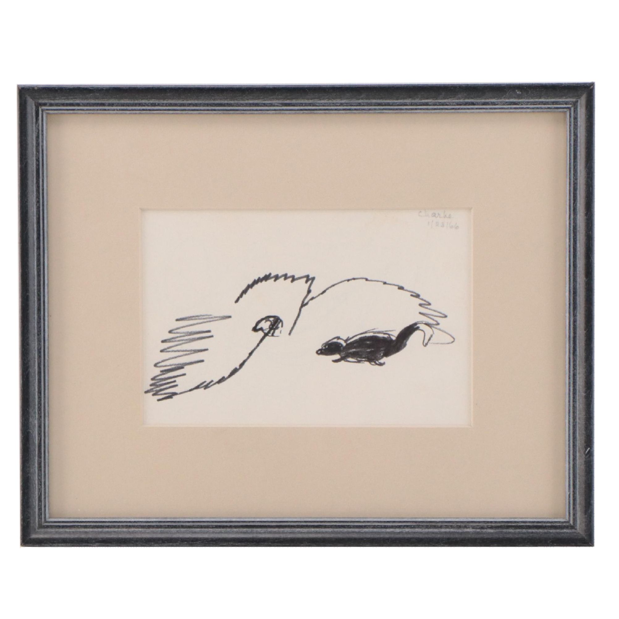 Ink Drawing of Animal, 1966