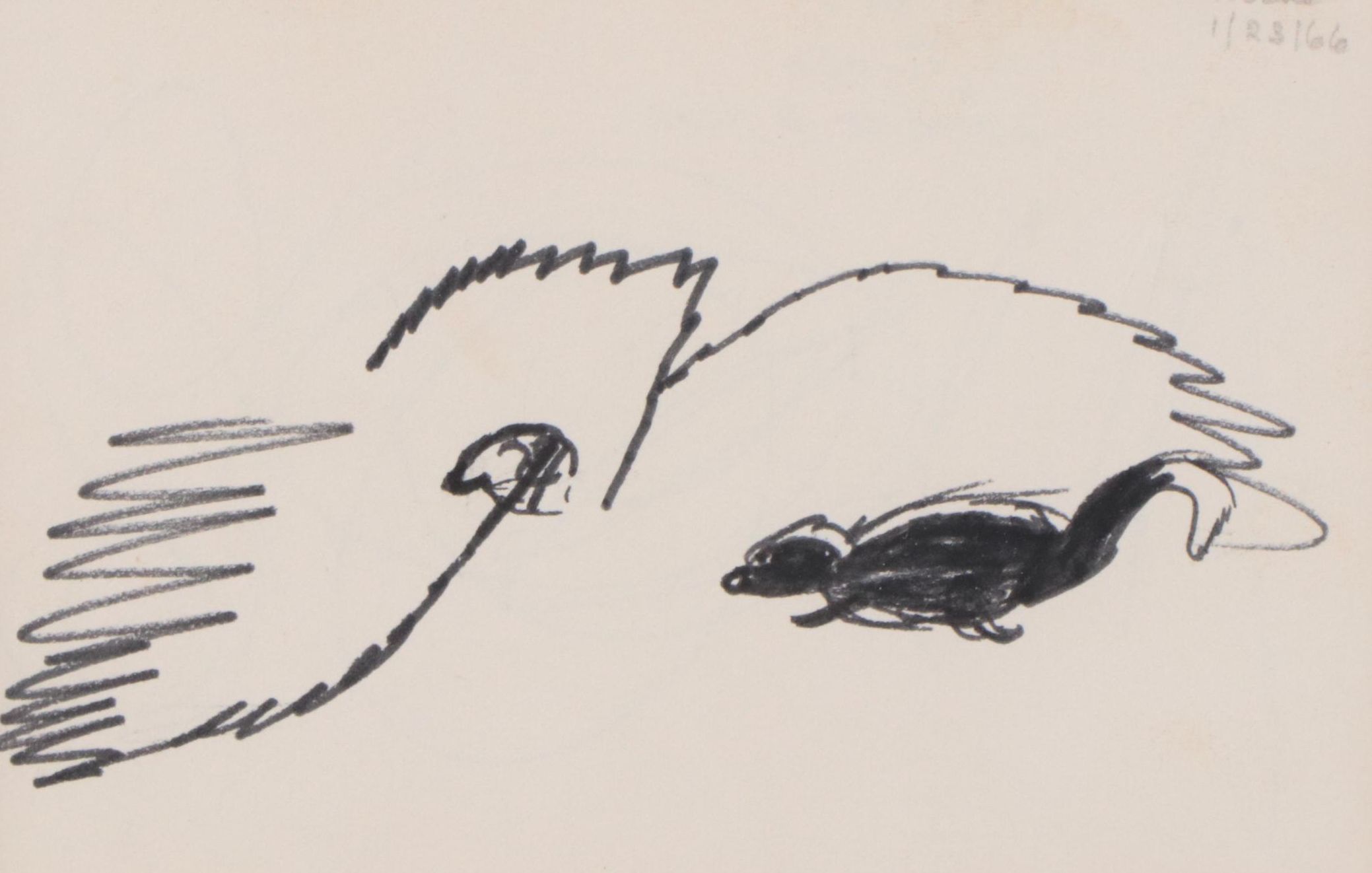 Ink Drawing of Animal, 1966