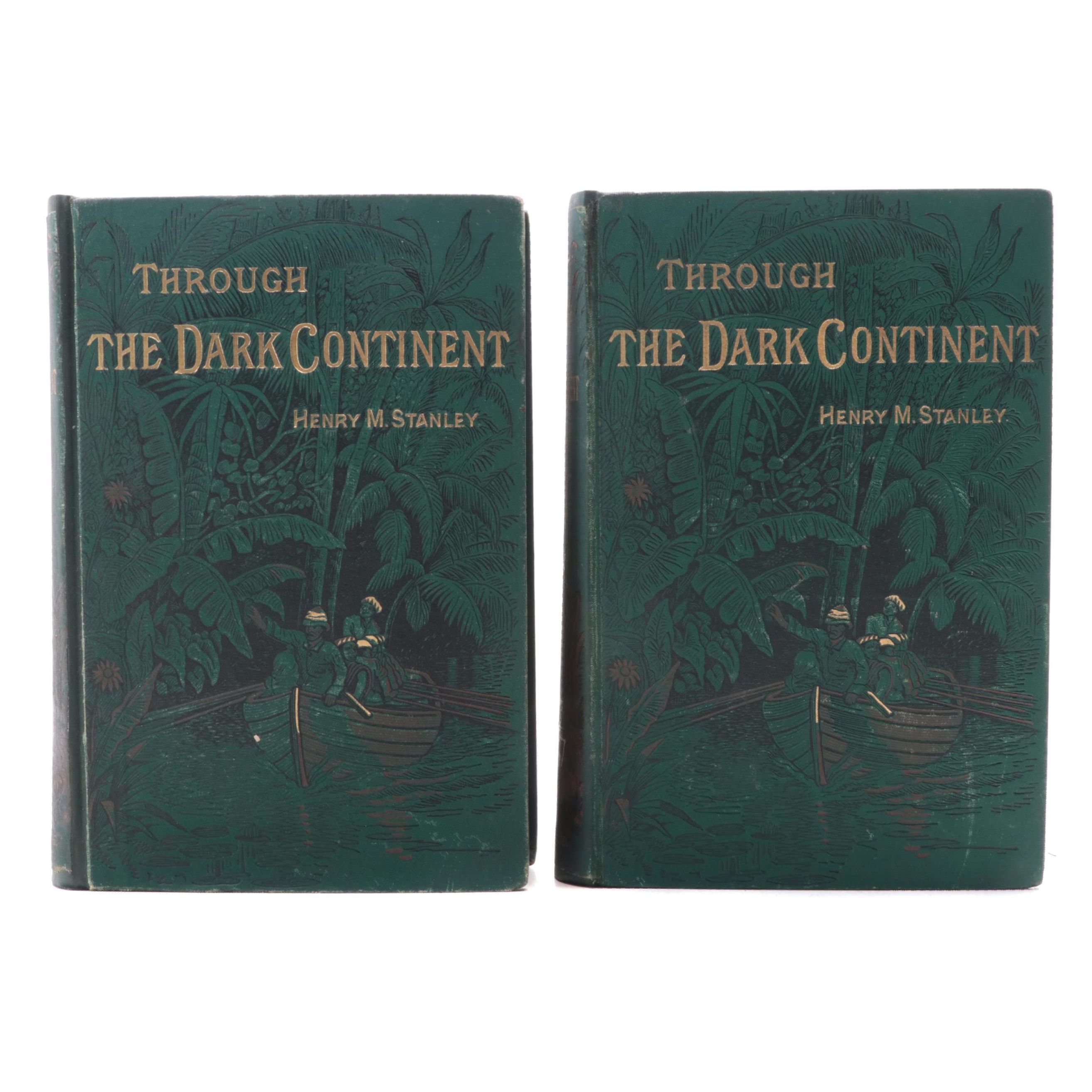 Illustrated "Through the Dark Continent" Two-Volume Set by Henry Stanley, 1879