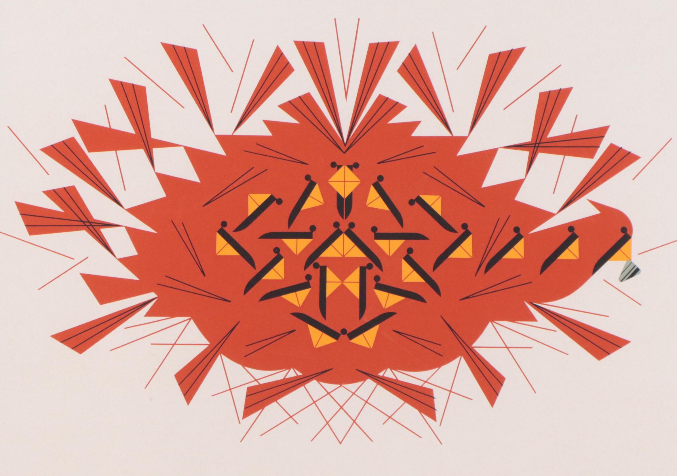 Charley Harper Serigraph "Last Sunflower Seed"