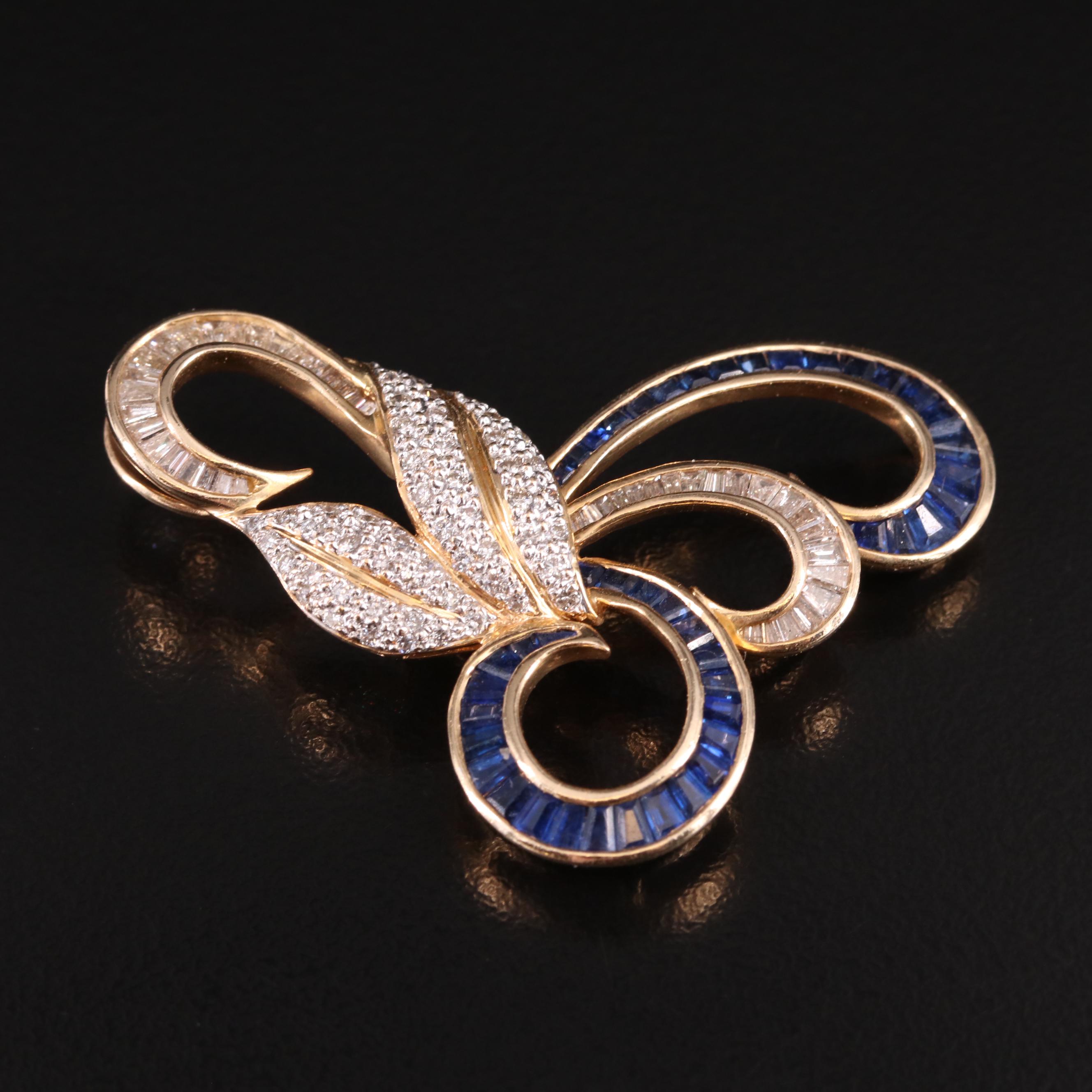 14K Sapphire and Diamond Pendant Slide