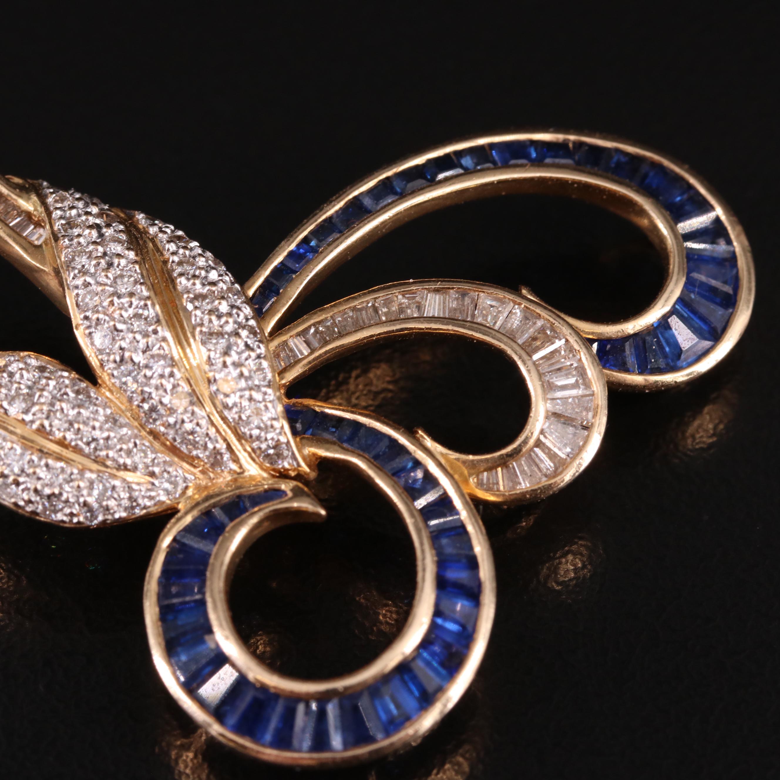 14K Sapphire and Diamond Pendant Slide