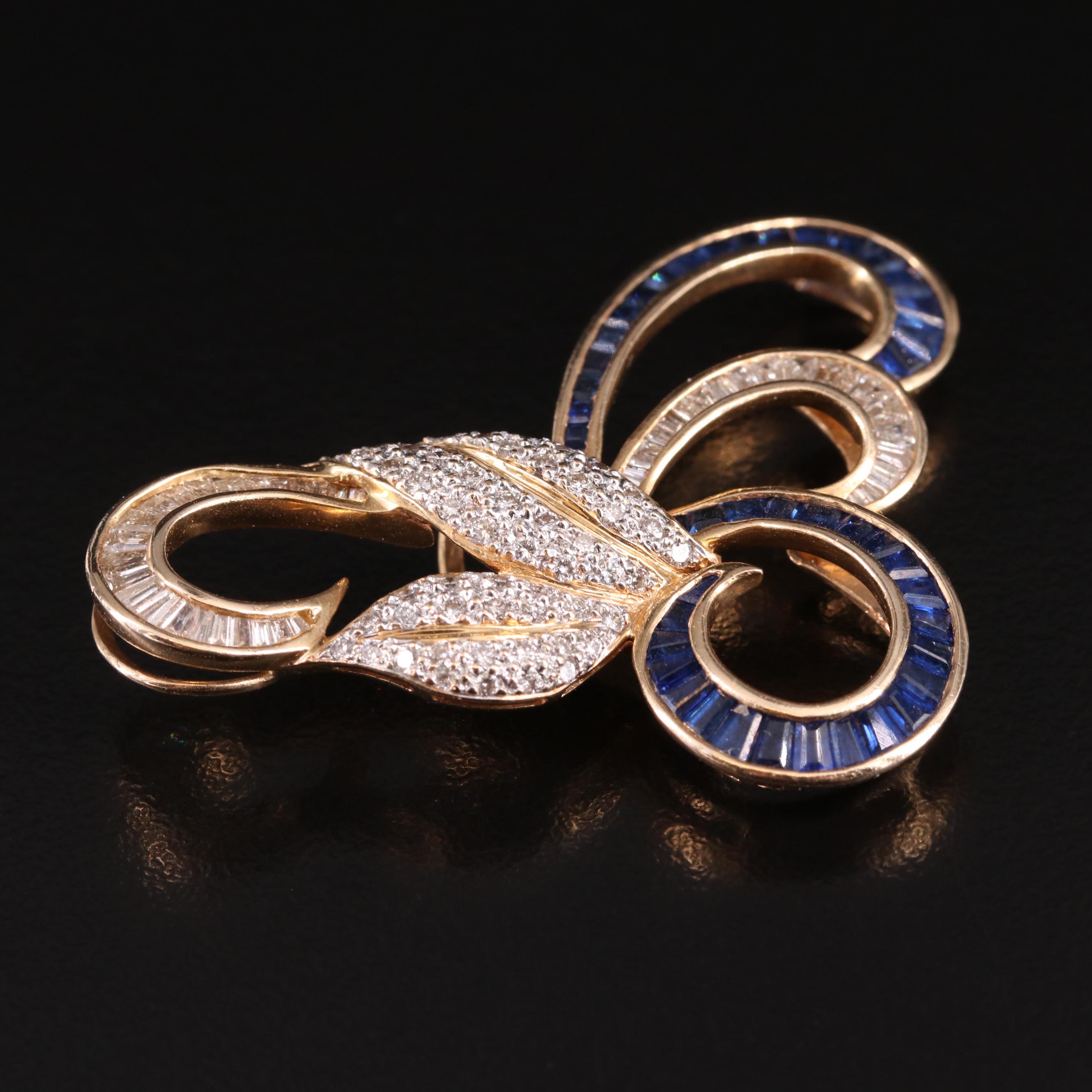 14K Sapphire and Diamond Pendant Slide