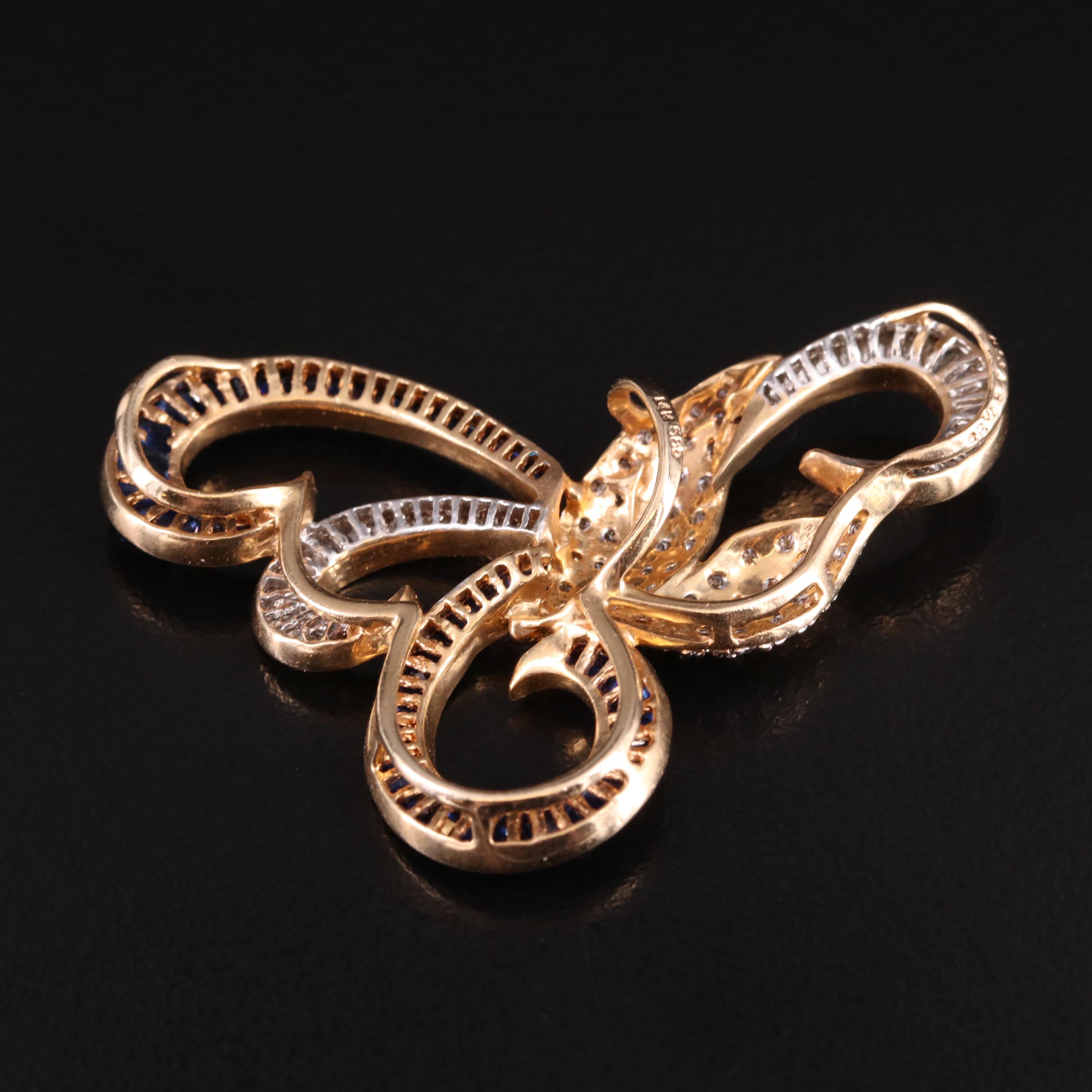 14K Sapphire and Diamond Pendant Slide