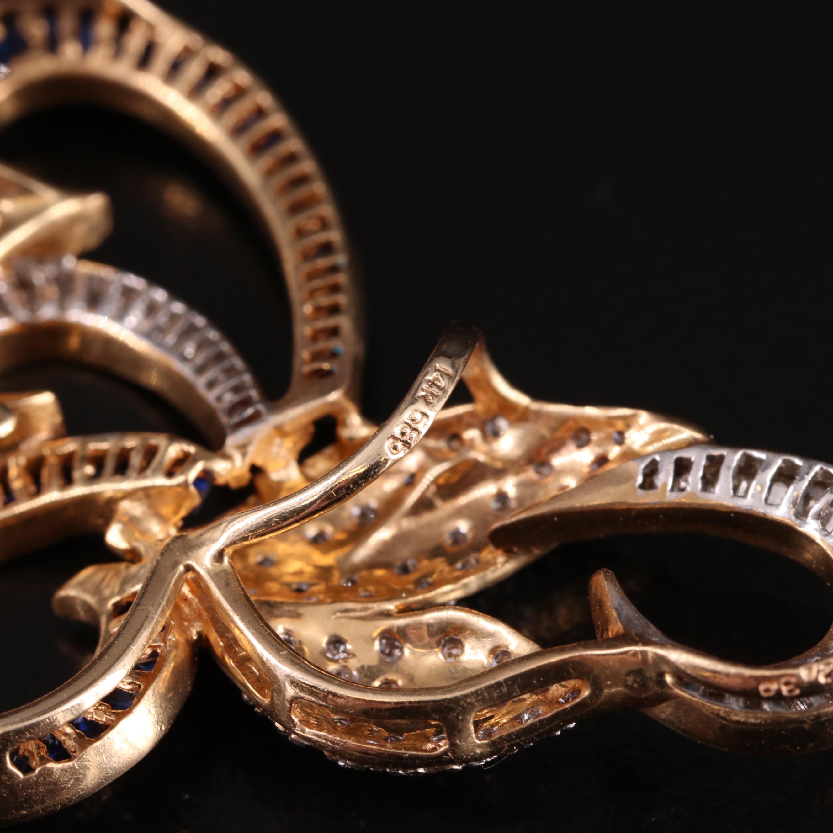 14K Sapphire and Diamond Pendant Slide