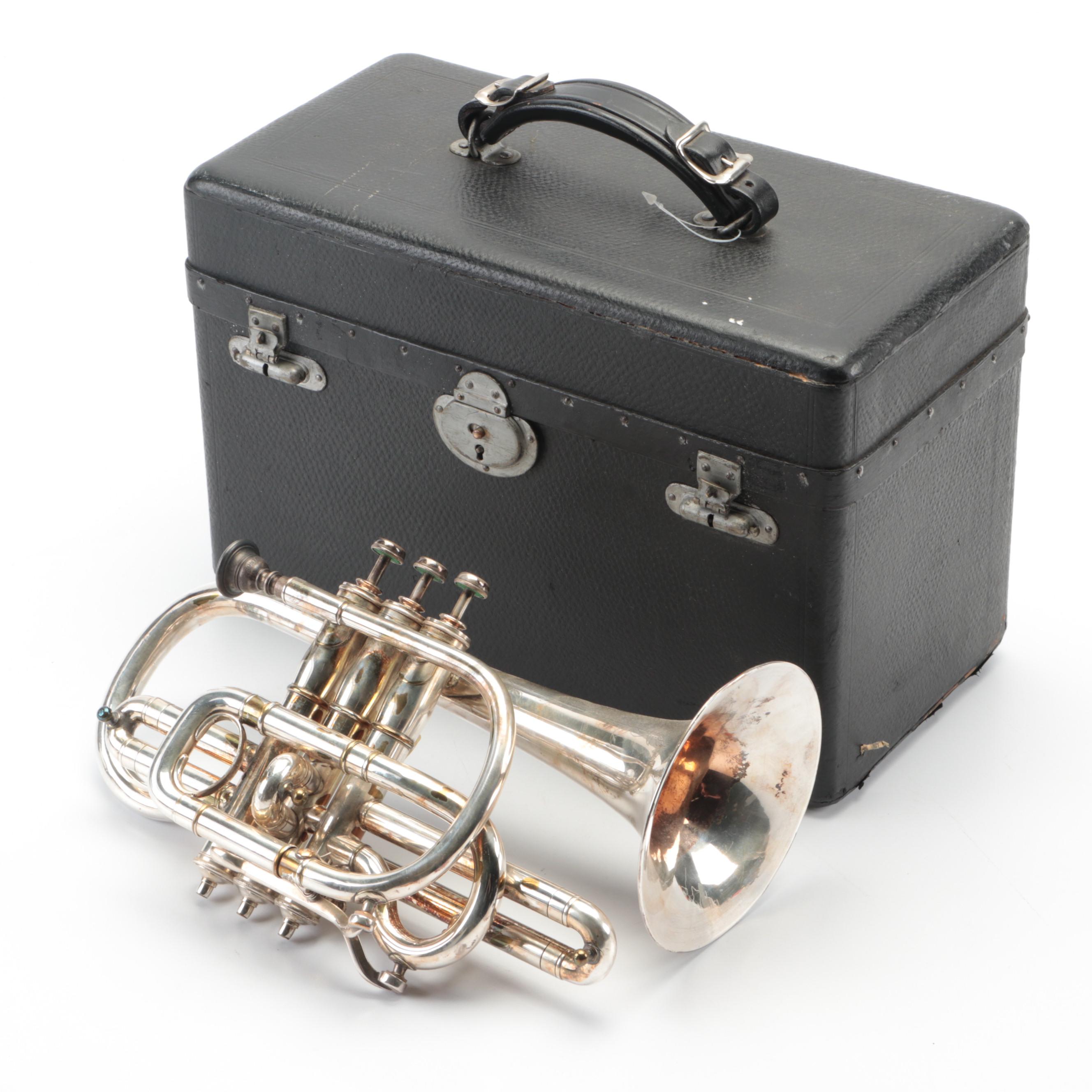 J.W. York & Sons Shepherd's Crook Bb Cornet, Late 19th/ Early 20th Century