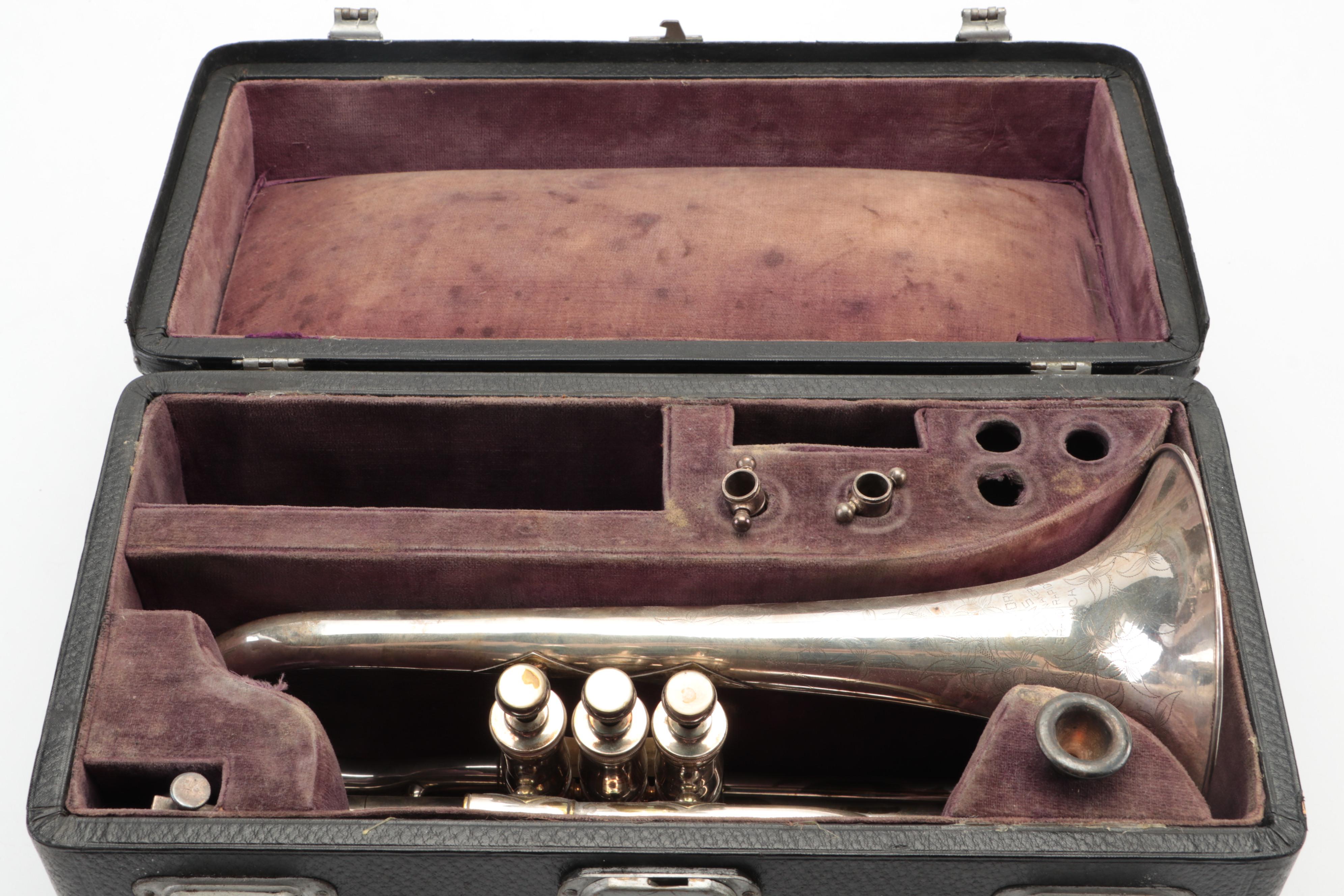 J.W. York & Sons Shepherd's Crook Bb Cornet, Late 19th/ Early 20th Century