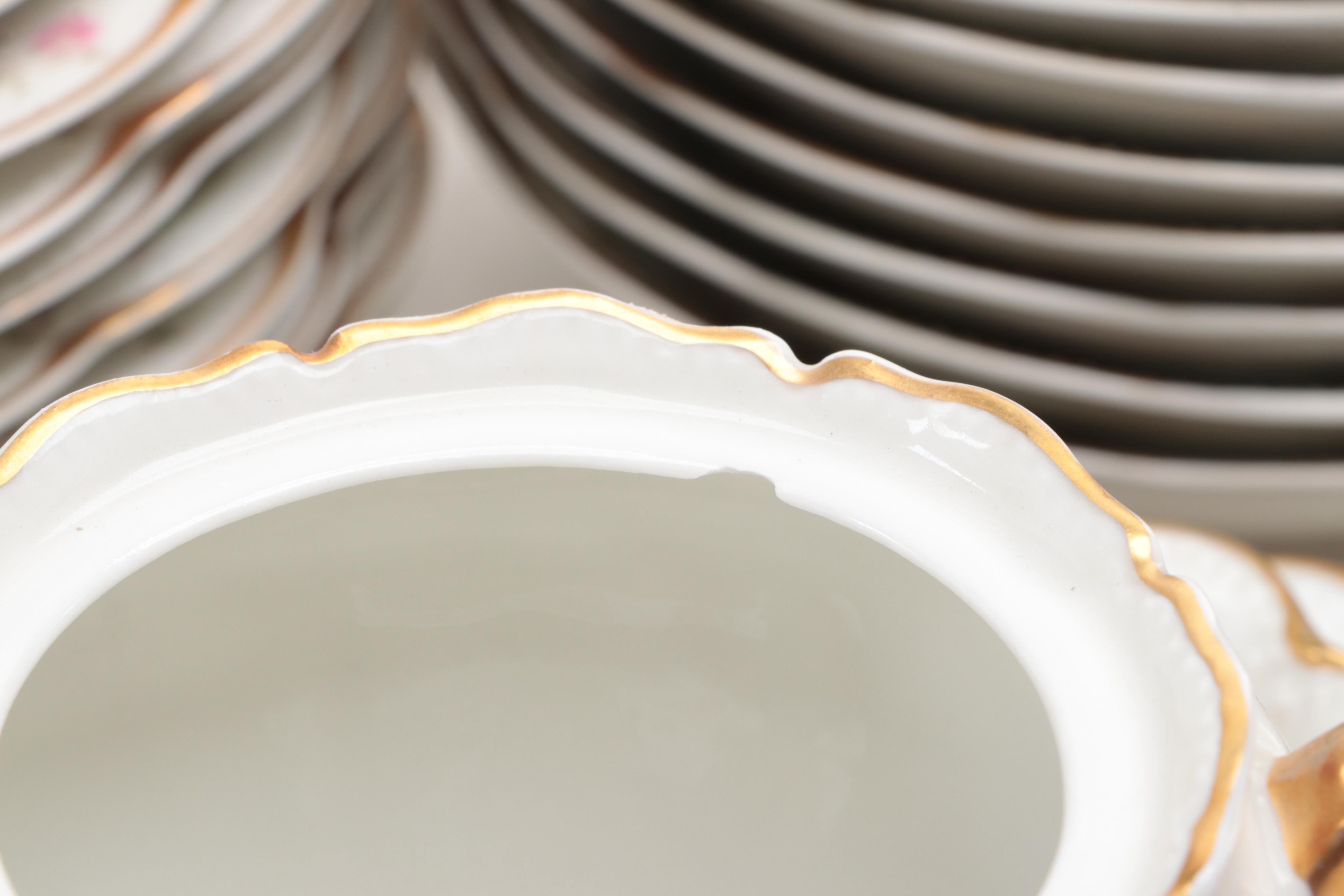 Haviland Pink Rose Porcelain Dinnerware, Early to Mid-20th Century