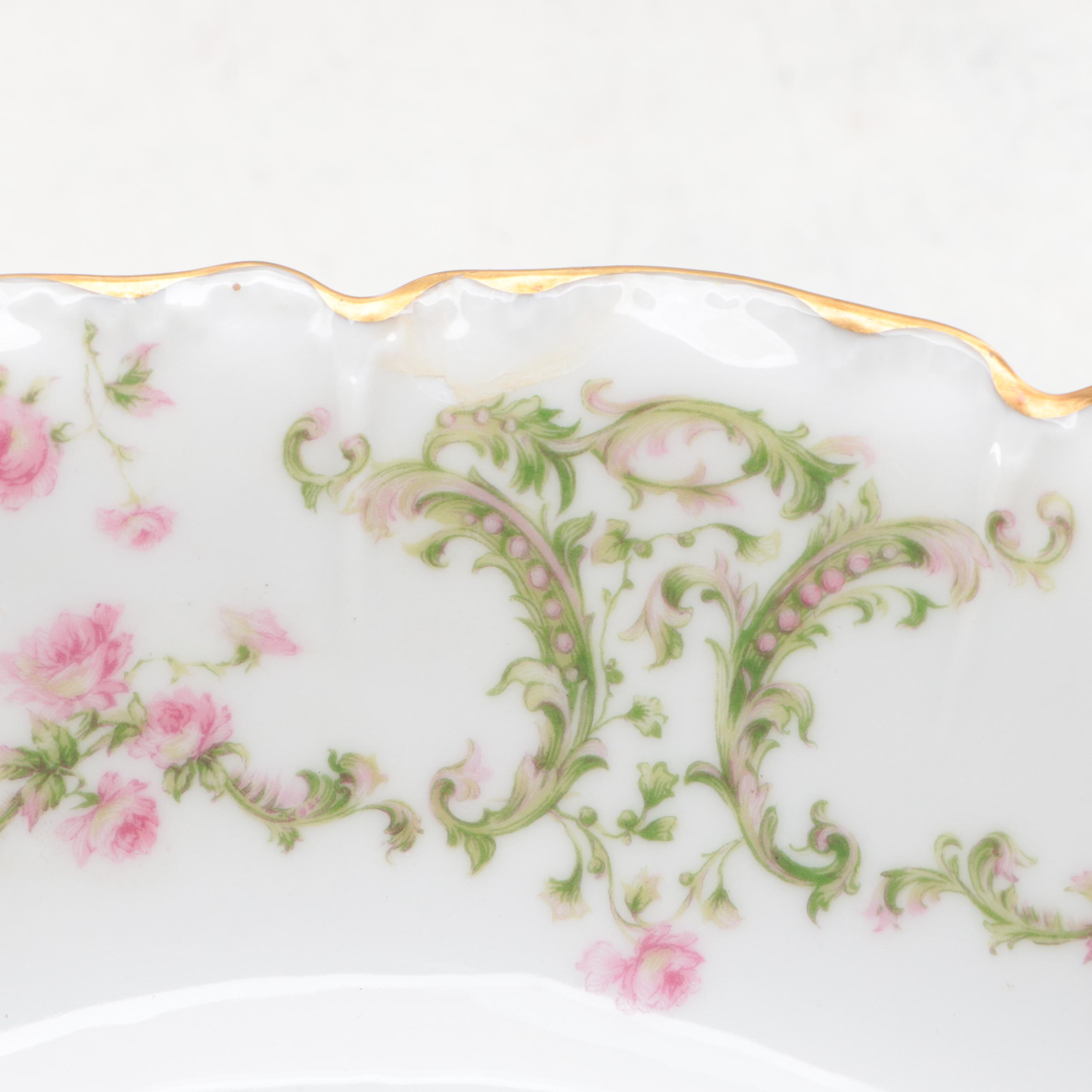 Haviland Pink Rose Porcelain Dinnerware, Early to Mid-20th Century