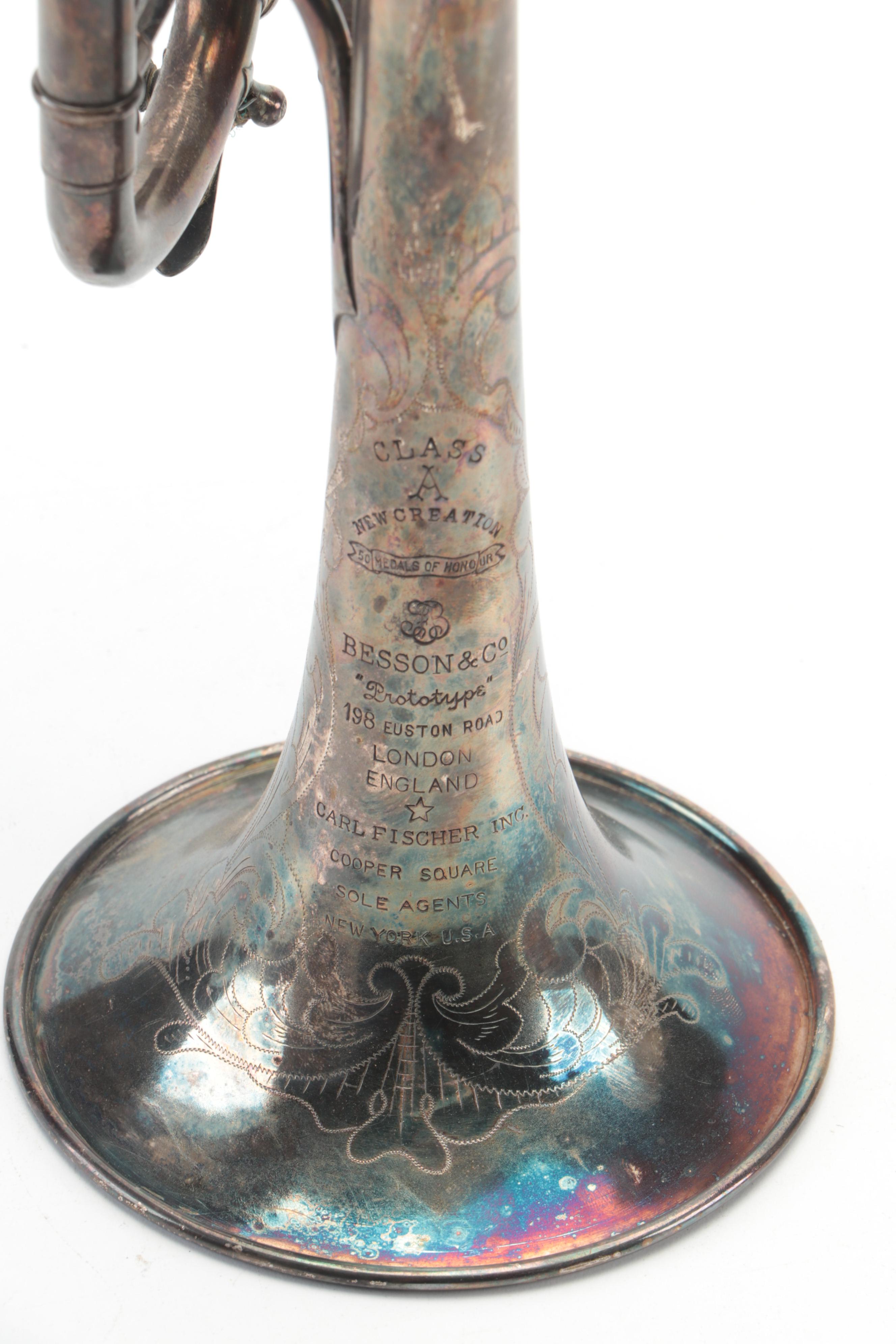 Besson & Co. Prototype Bb/A Trumpet with Case, Early/ Mid-20th Century