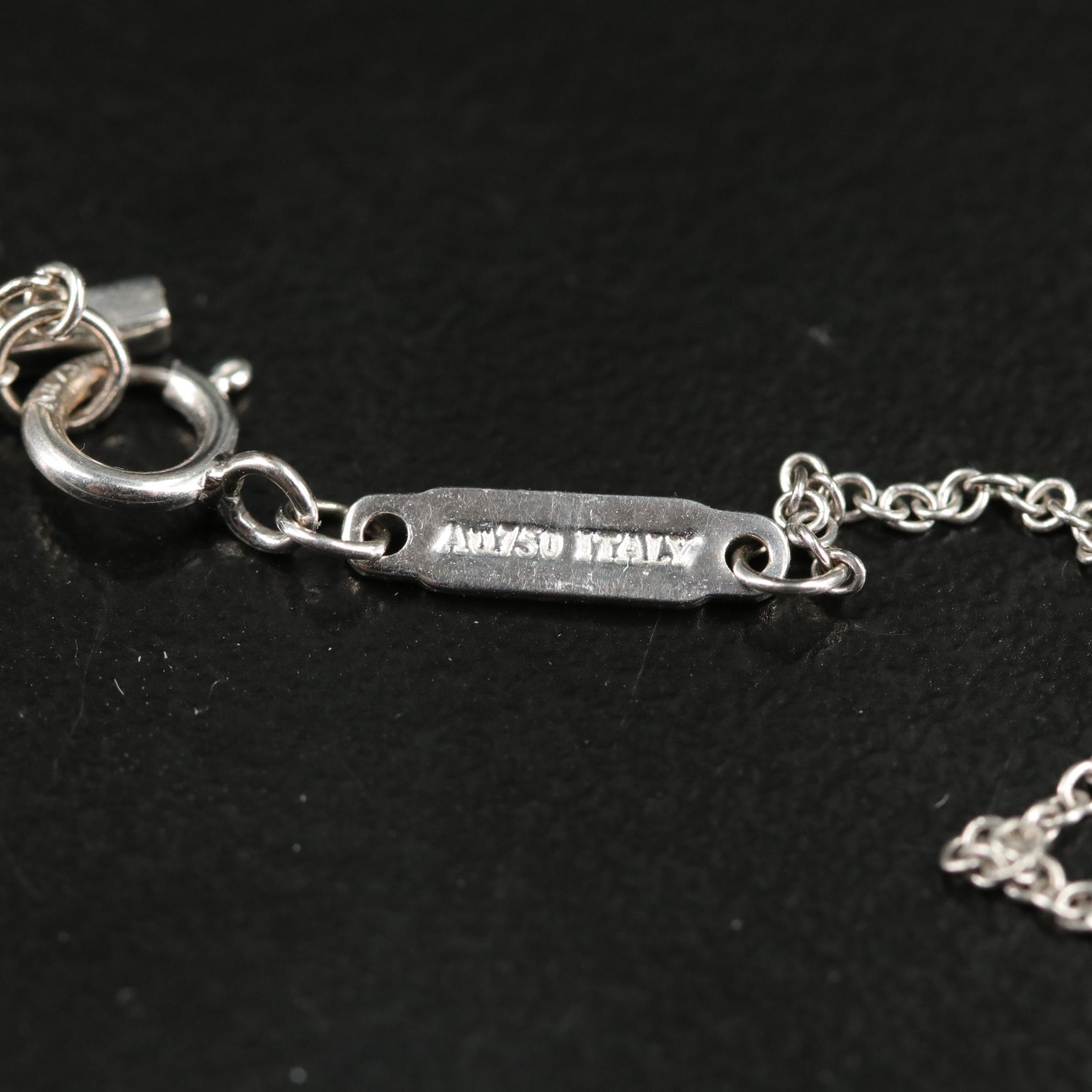 Tiffany & Co. 18K T Smile Blue Topaz Mini Pendant Necklace