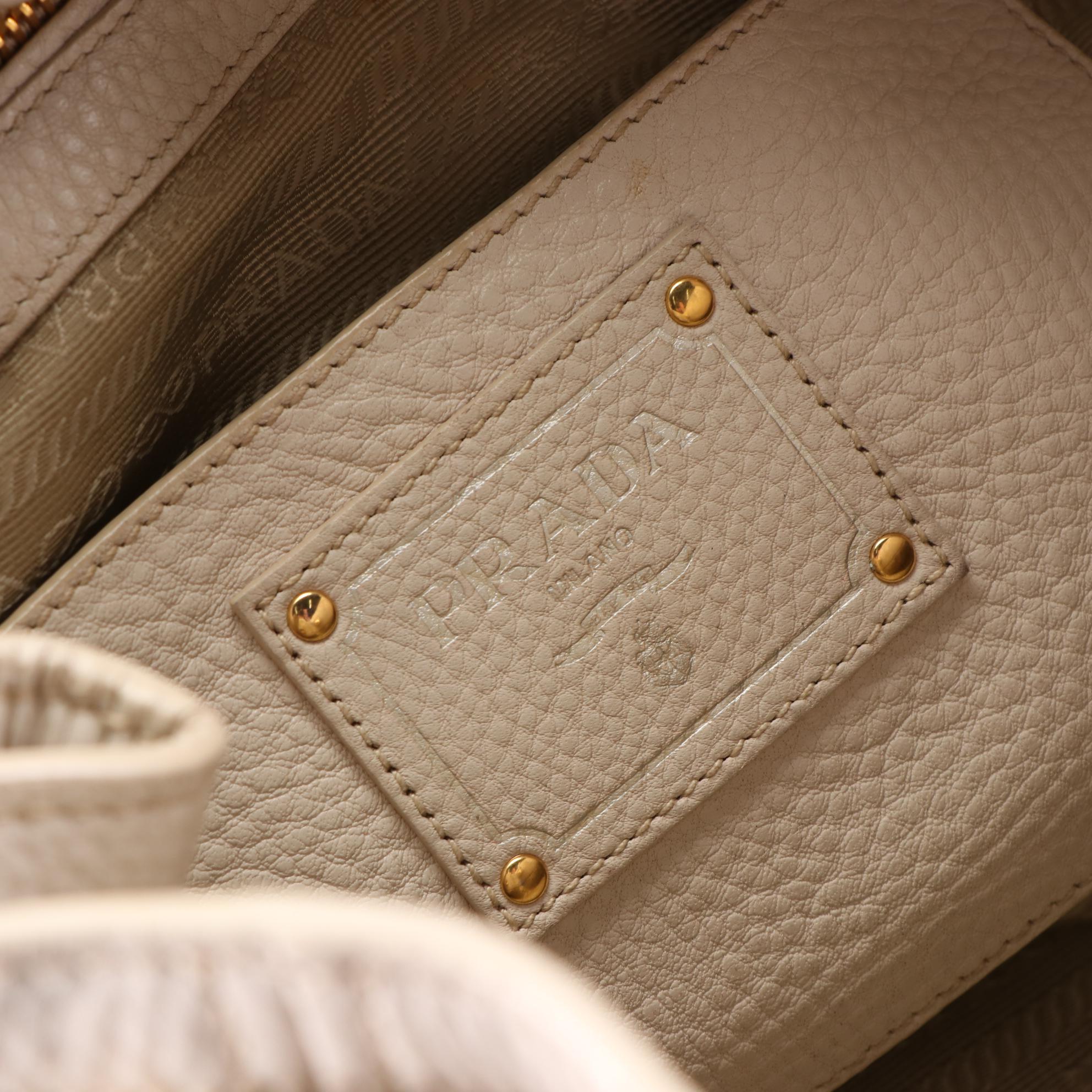 Prada Medium Tote BN2534 in Talco Vitello Daino Leather