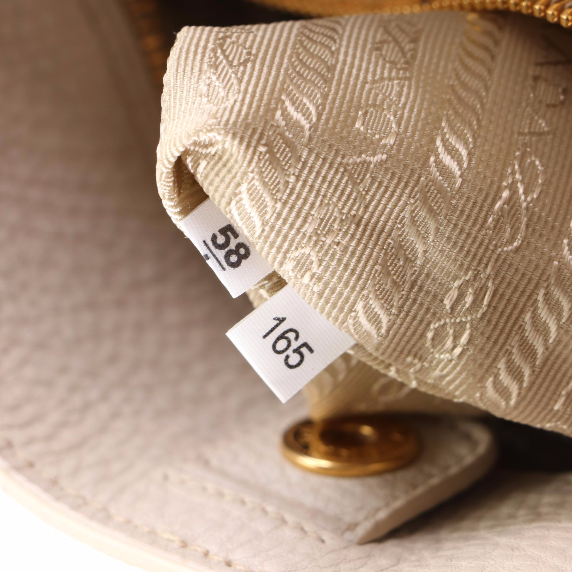 Prada Medium Tote BN2534 in Talco Vitello Daino Leather