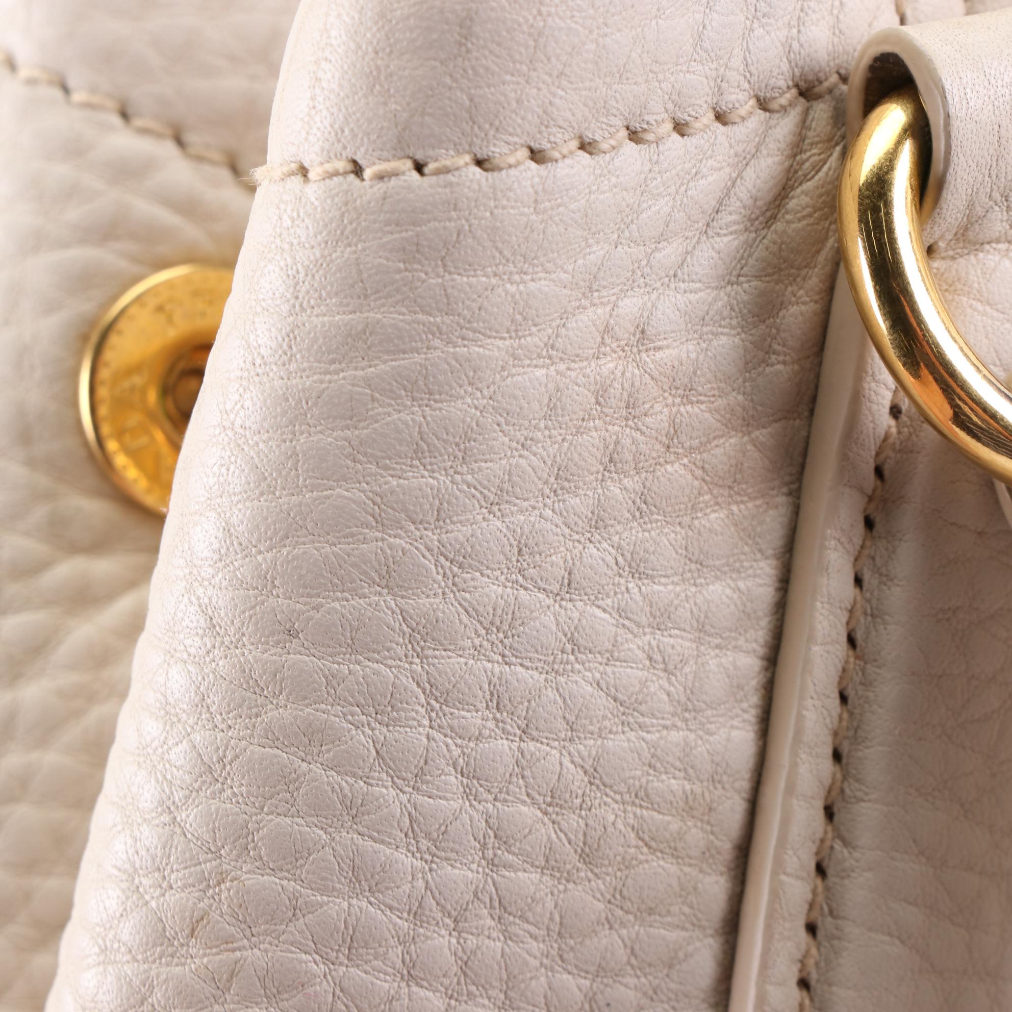 Prada Medium Tote BN2534 in Talco Vitello Daino Leather