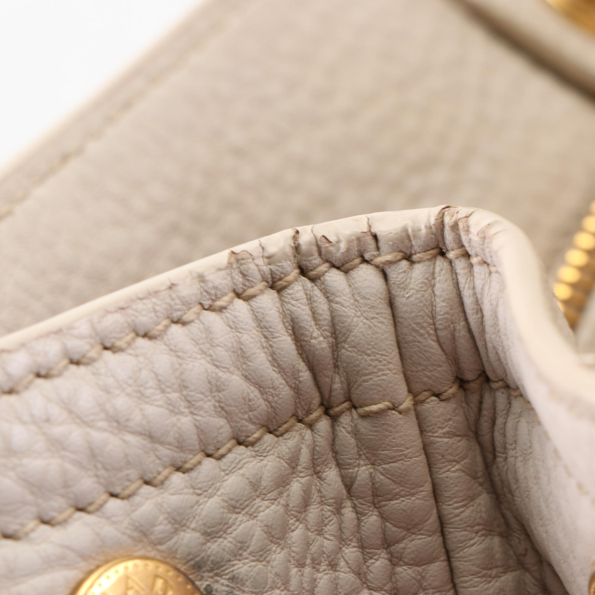 Prada Medium Tote BN2534 in Talco Vitello Daino Leather