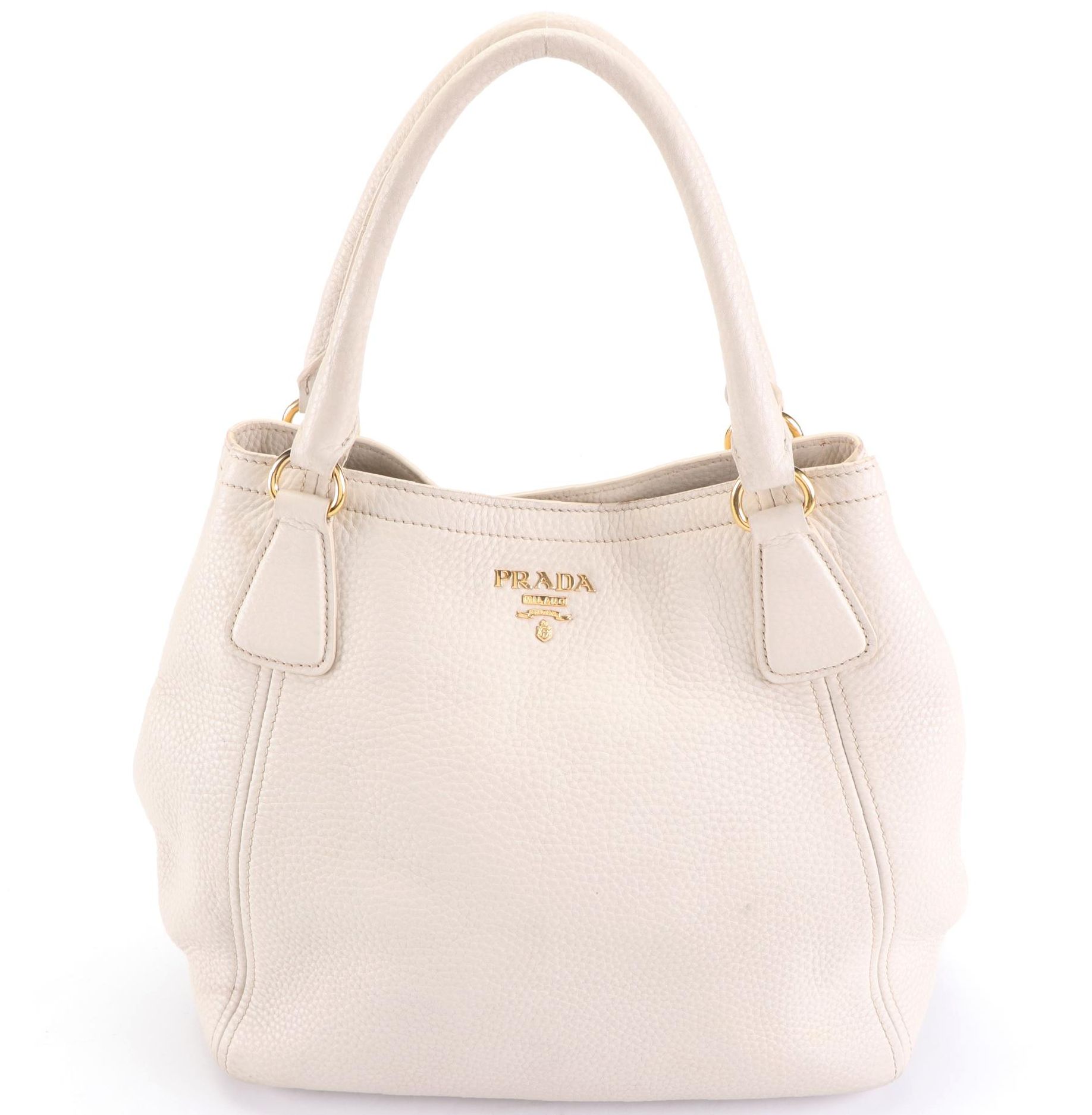 Prada Medium Tote BN2534 in Talco Vitello Daino Leather