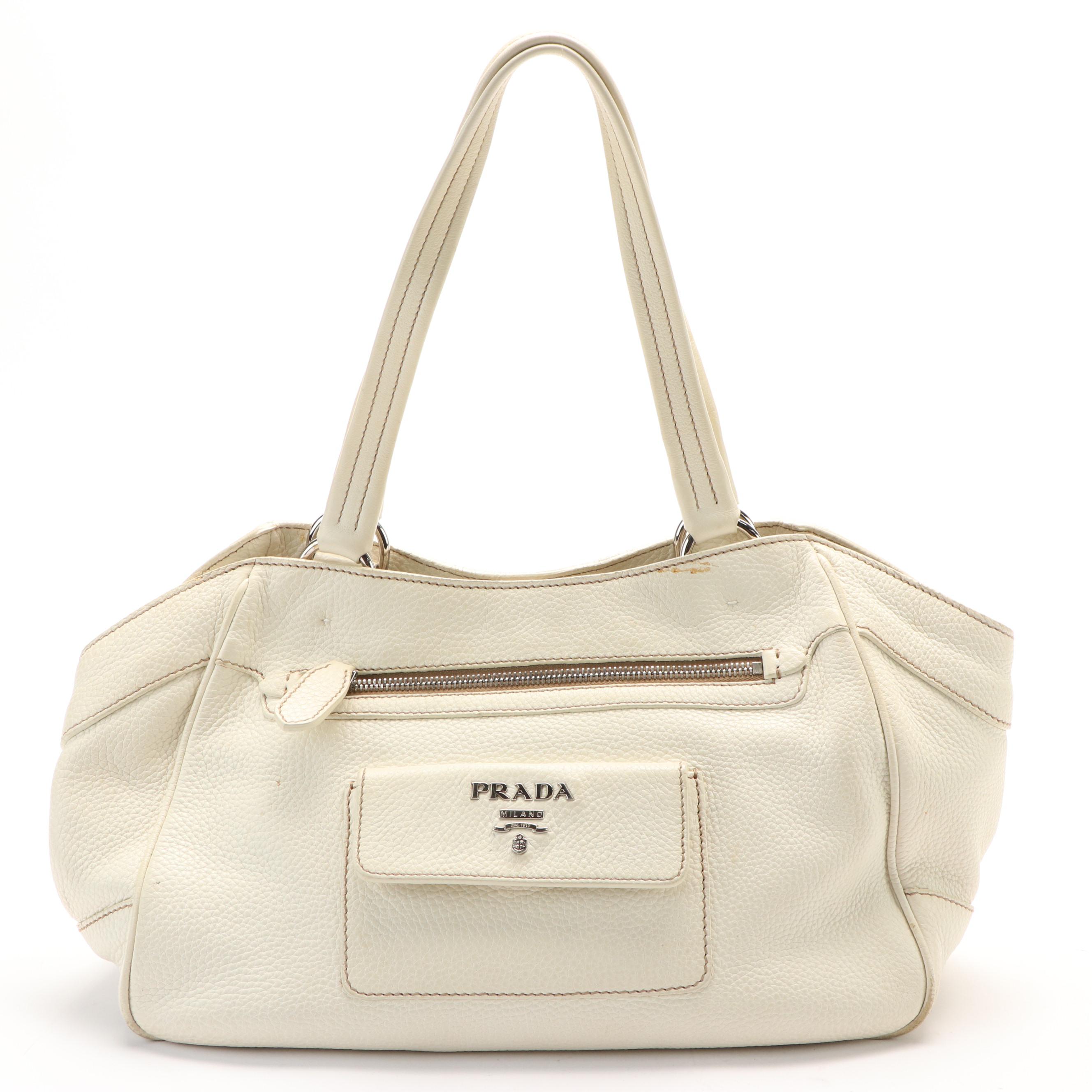 Prada Front Pocket Tote in Vitello Daino Leather