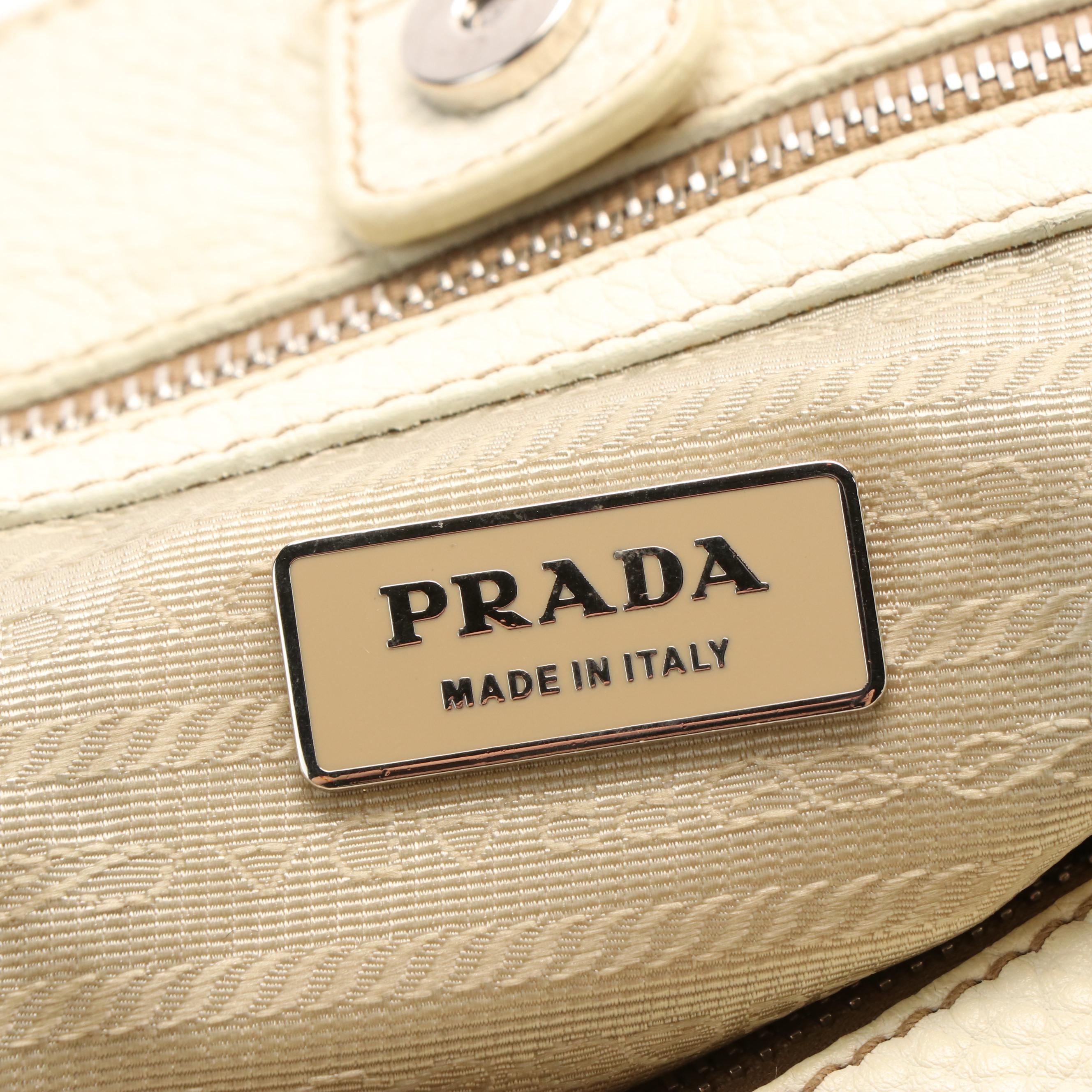 Prada Front Pocket Tote in Vitello Daino Leather
