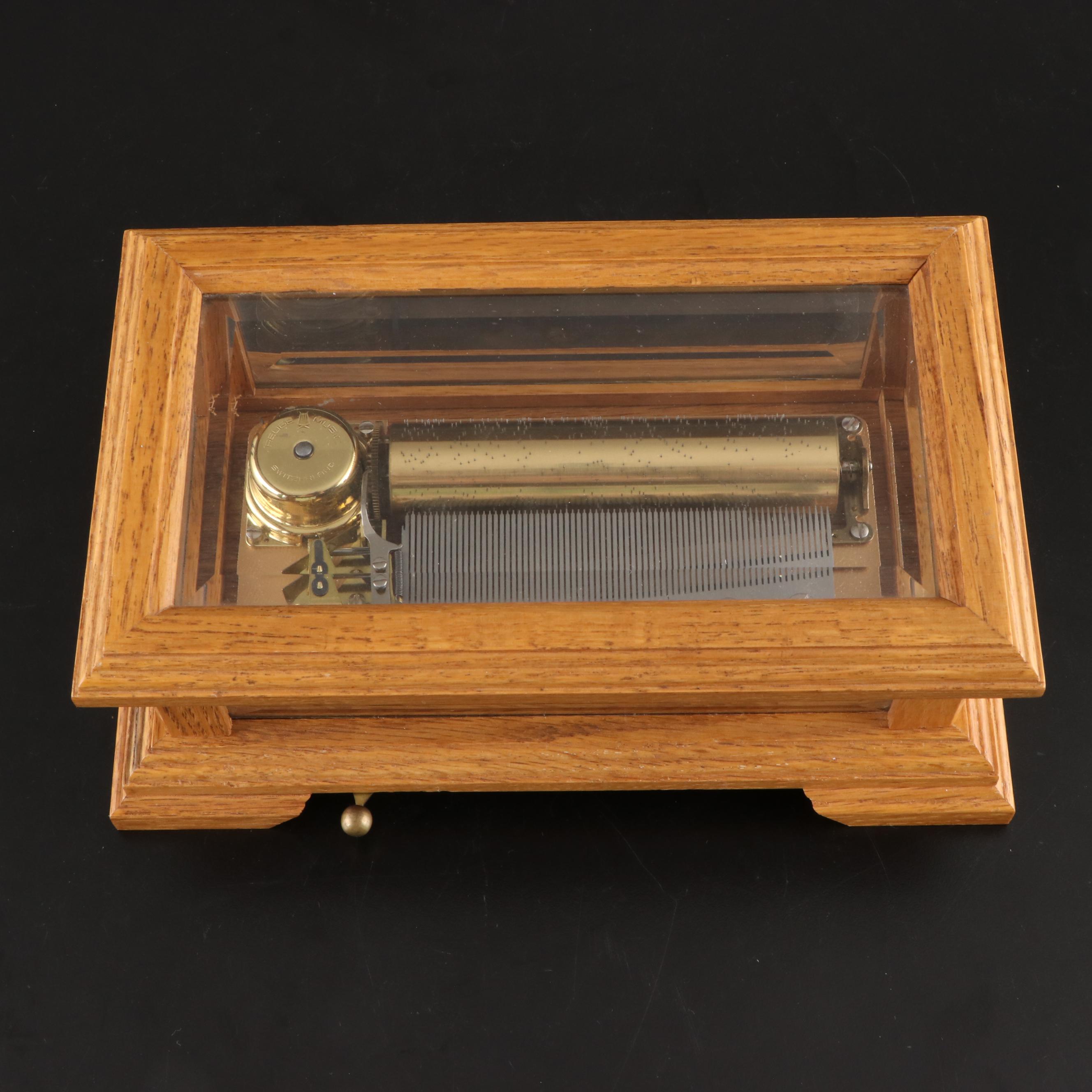 Silver Plate Music Box with Reuge Music Glass Music Box, Musical Decanter