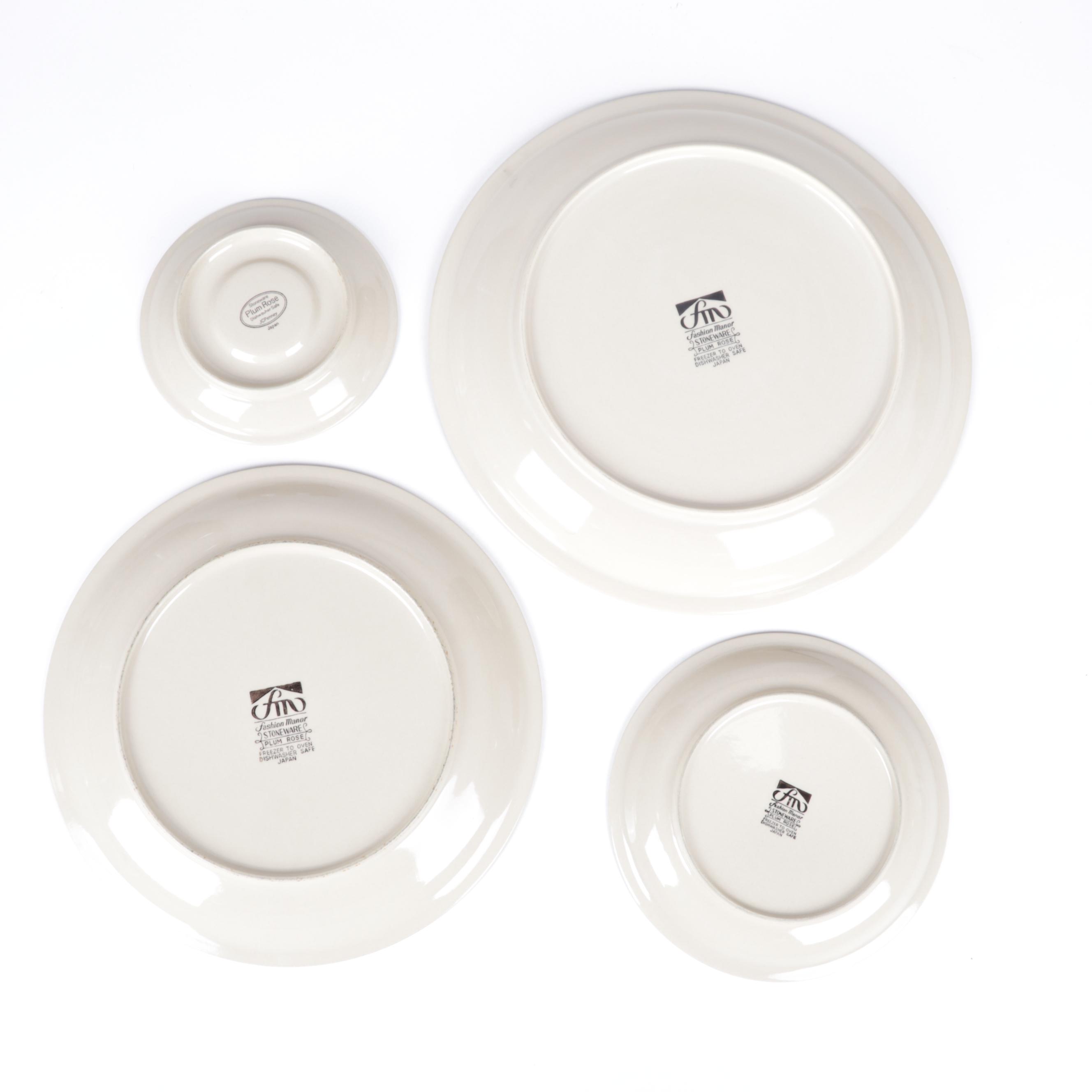 Fashion Manor "Plum Rose" Stoneware Dinnerware