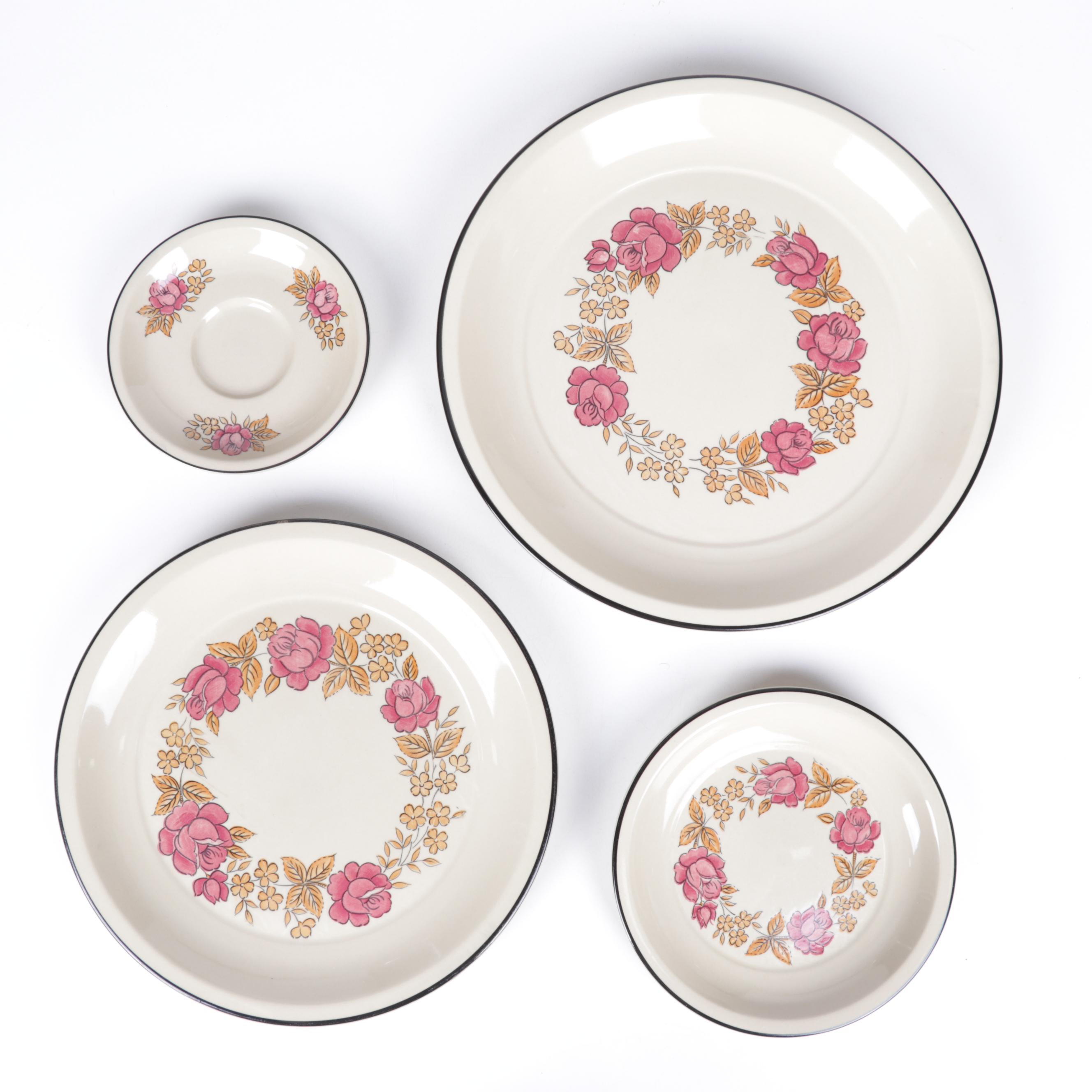 Fashion Manor "Plum Rose" Stoneware Dinnerware